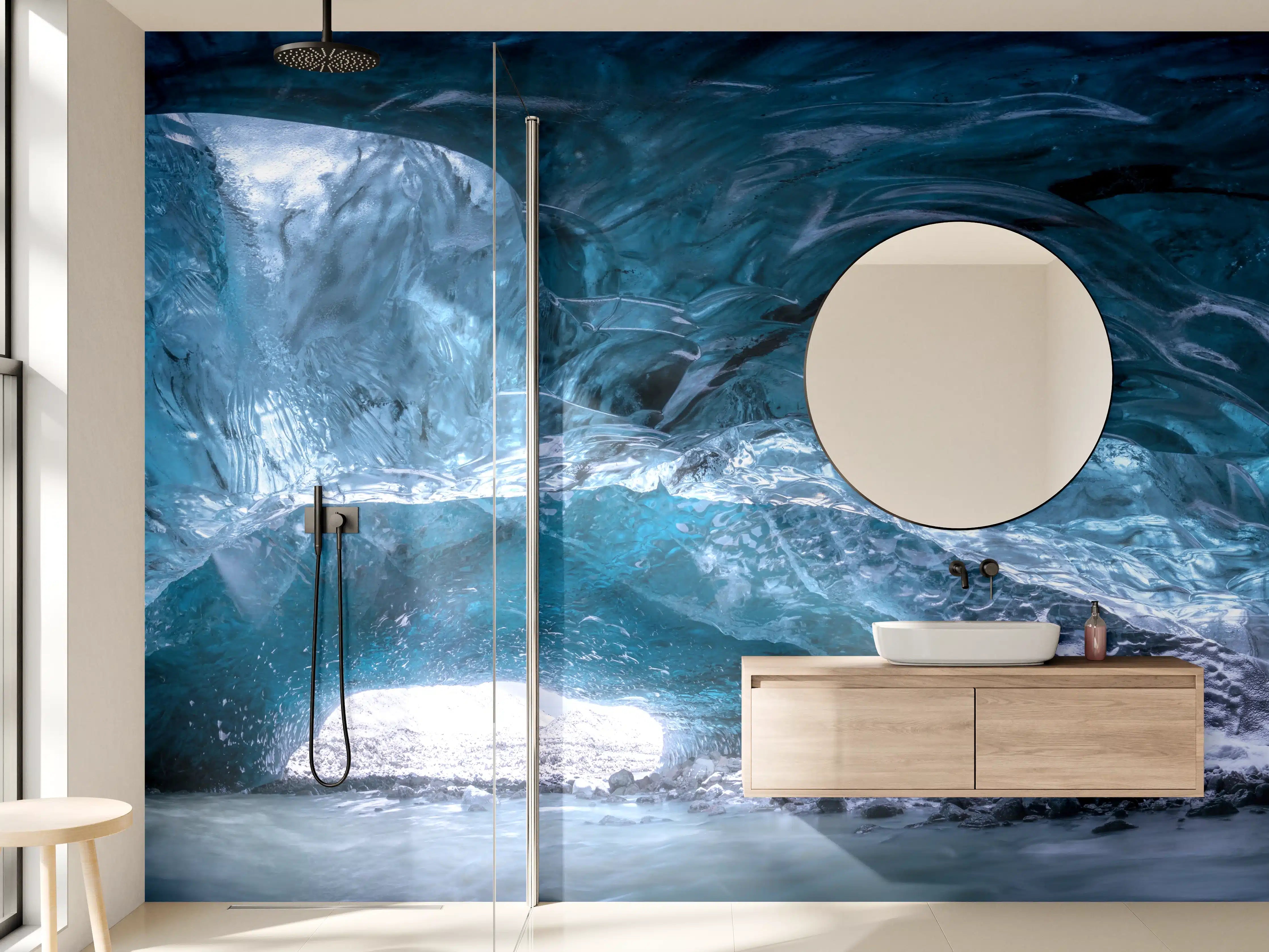 Wandverkleidung Bad - Eisgrotte im Wasser