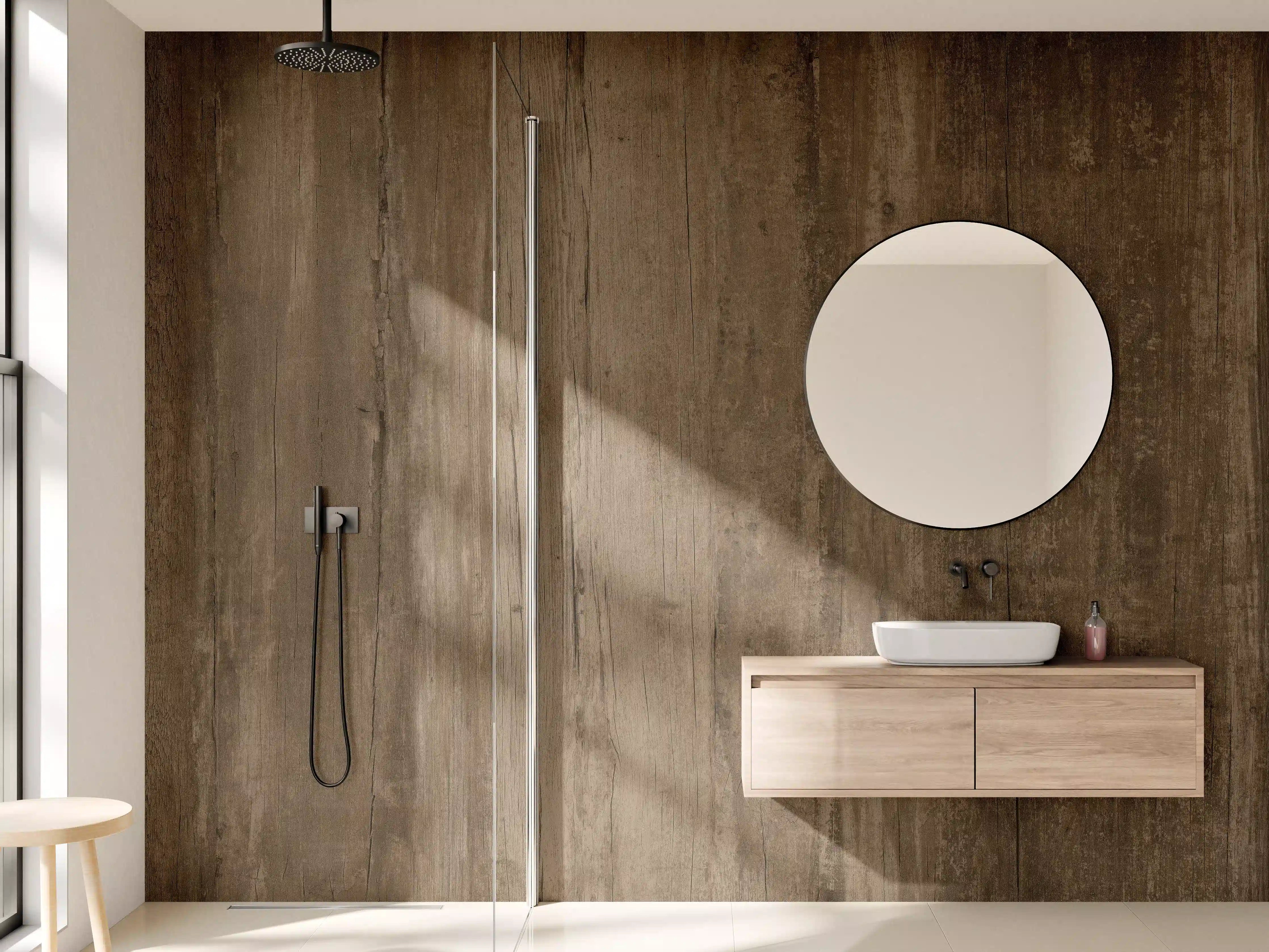 Wandverkleidung Bad - Elegante Graubraun-Optik