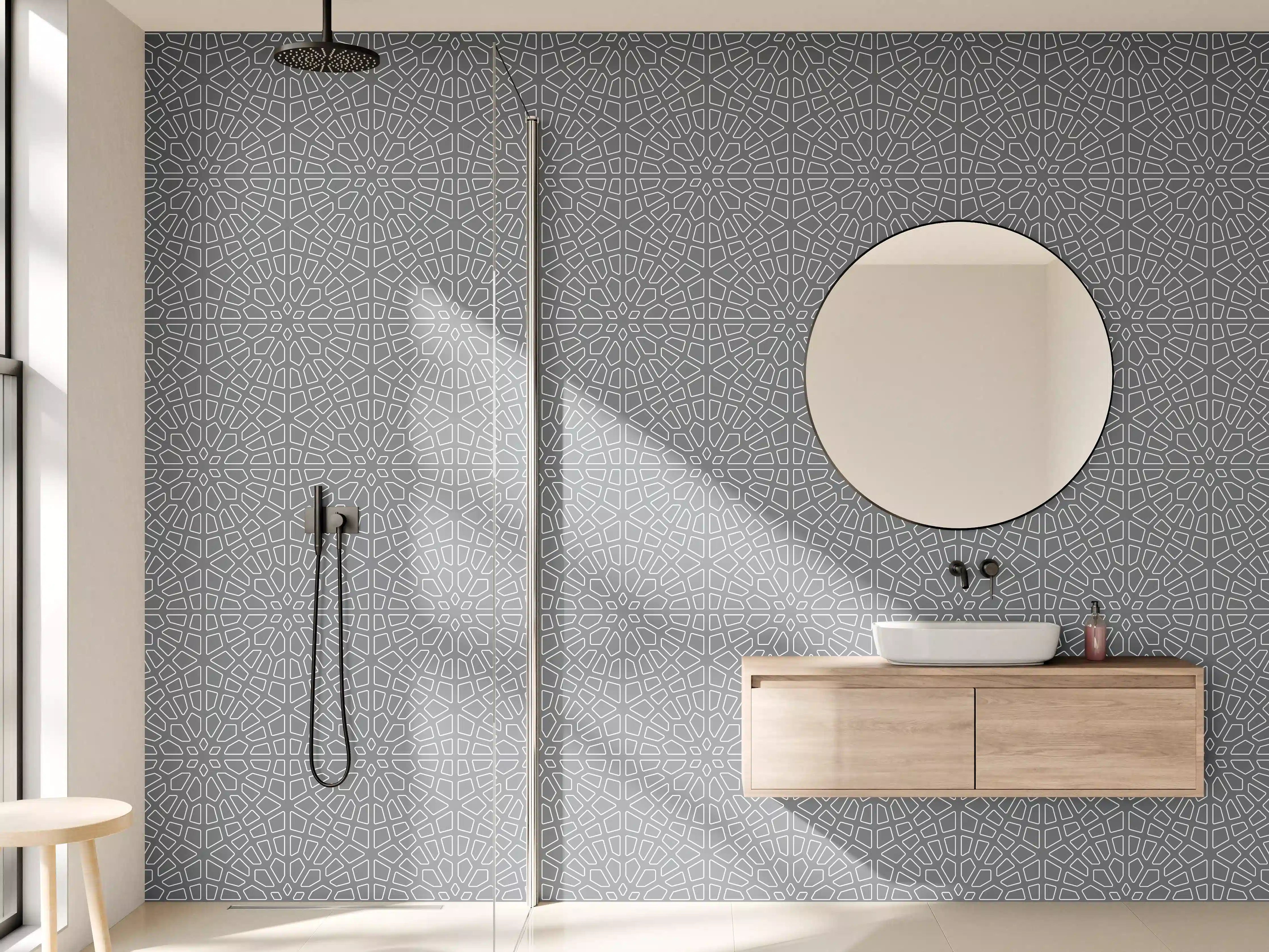 Wandverkleidung Bad - Elegante Graumarmor-Muster