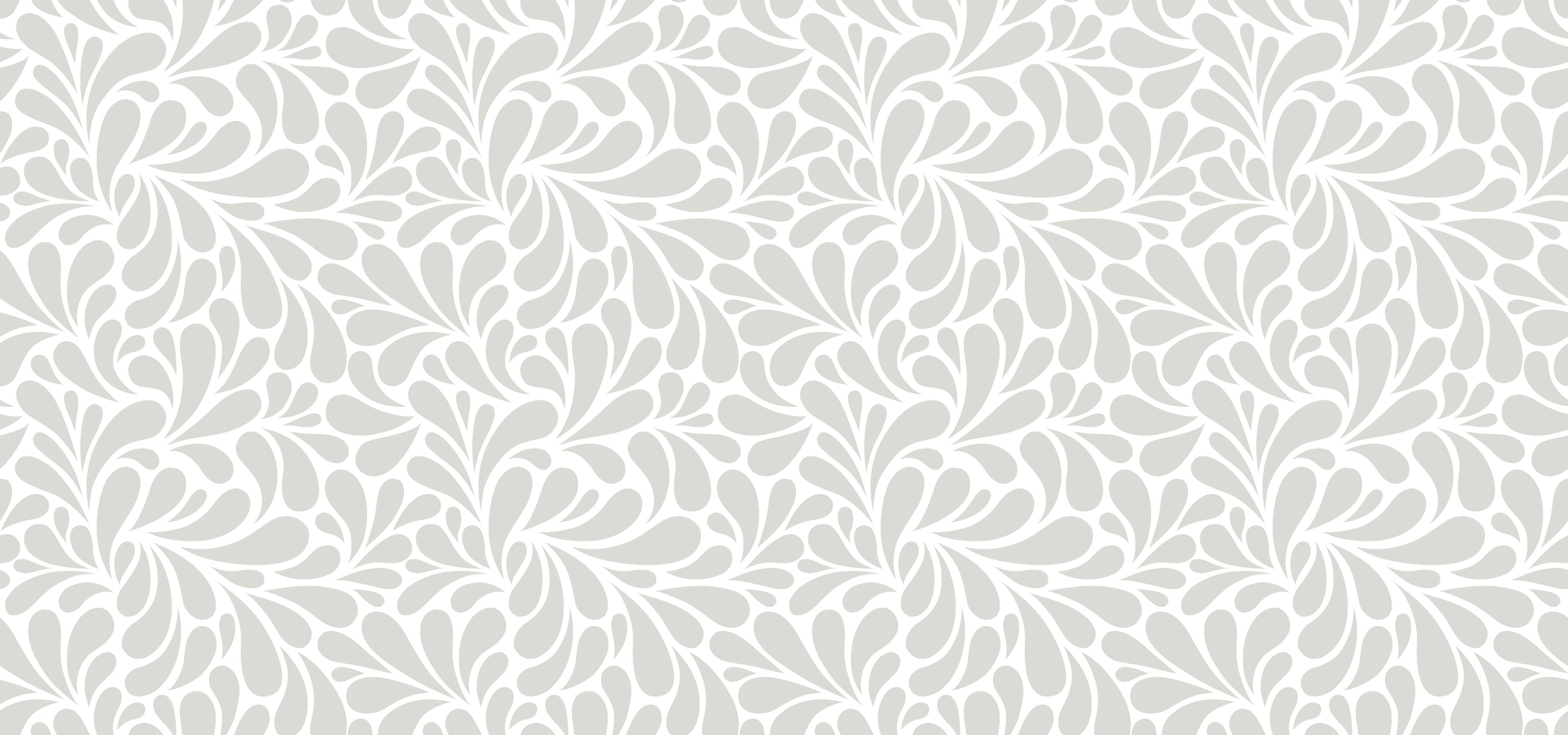 Wandverkleidung Bad-Elegantes Grau-Weiß-Blätter-Muster