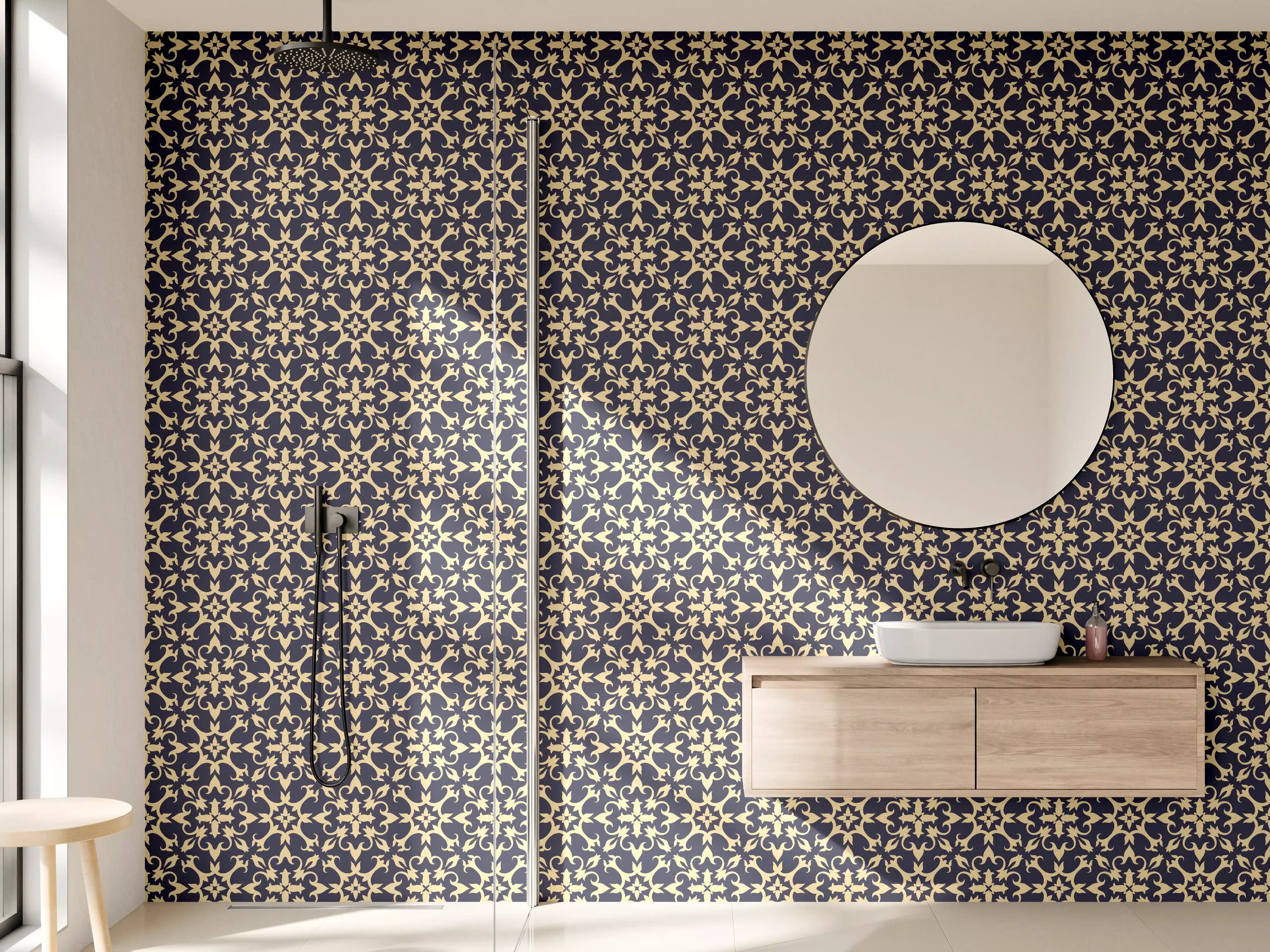 Wandverkleidung Bad - Elegantes Vielfach-Muster Dunkel
