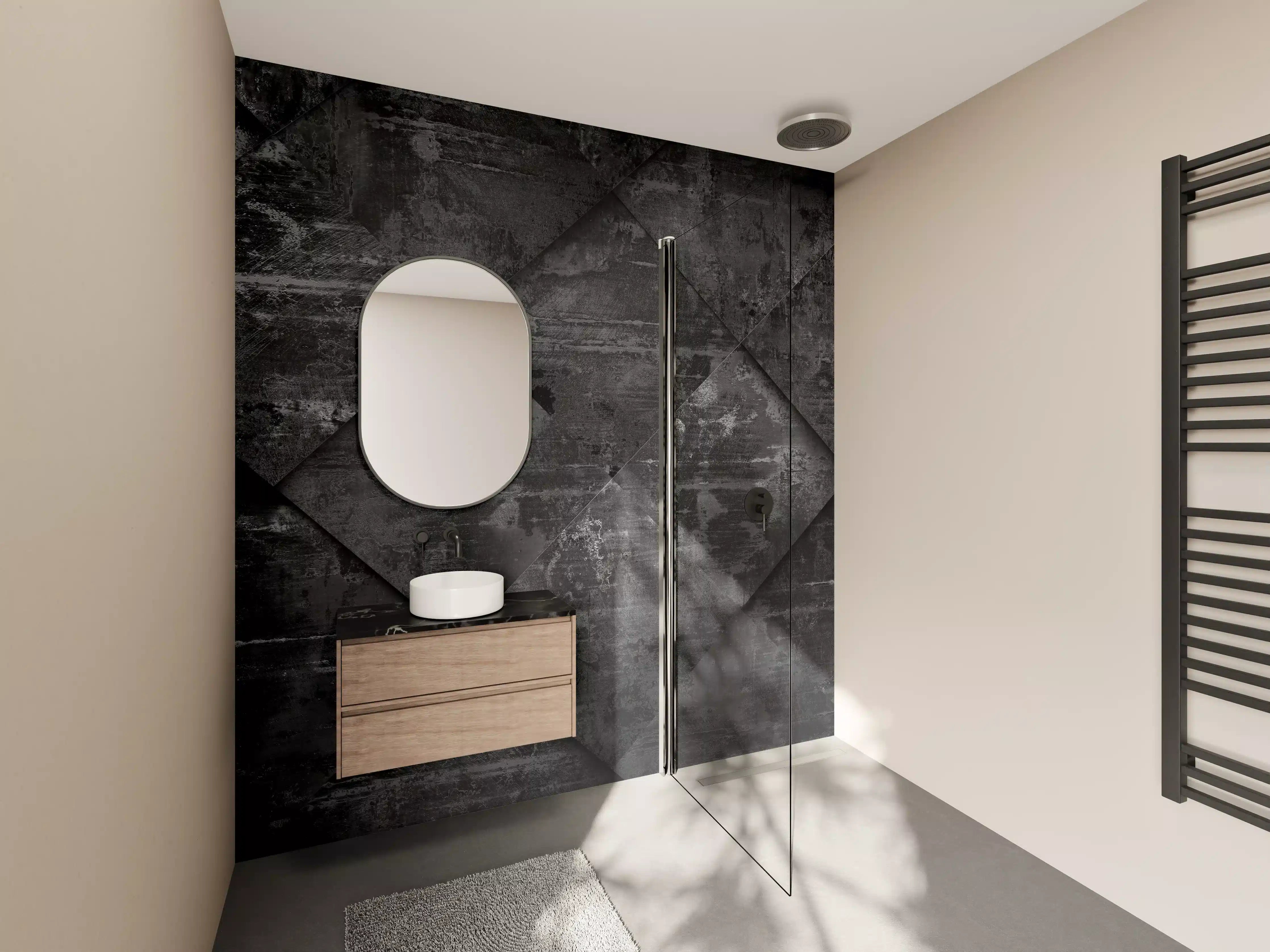 Wandverkleidung Bad - Extra Dark Design Hintergrund