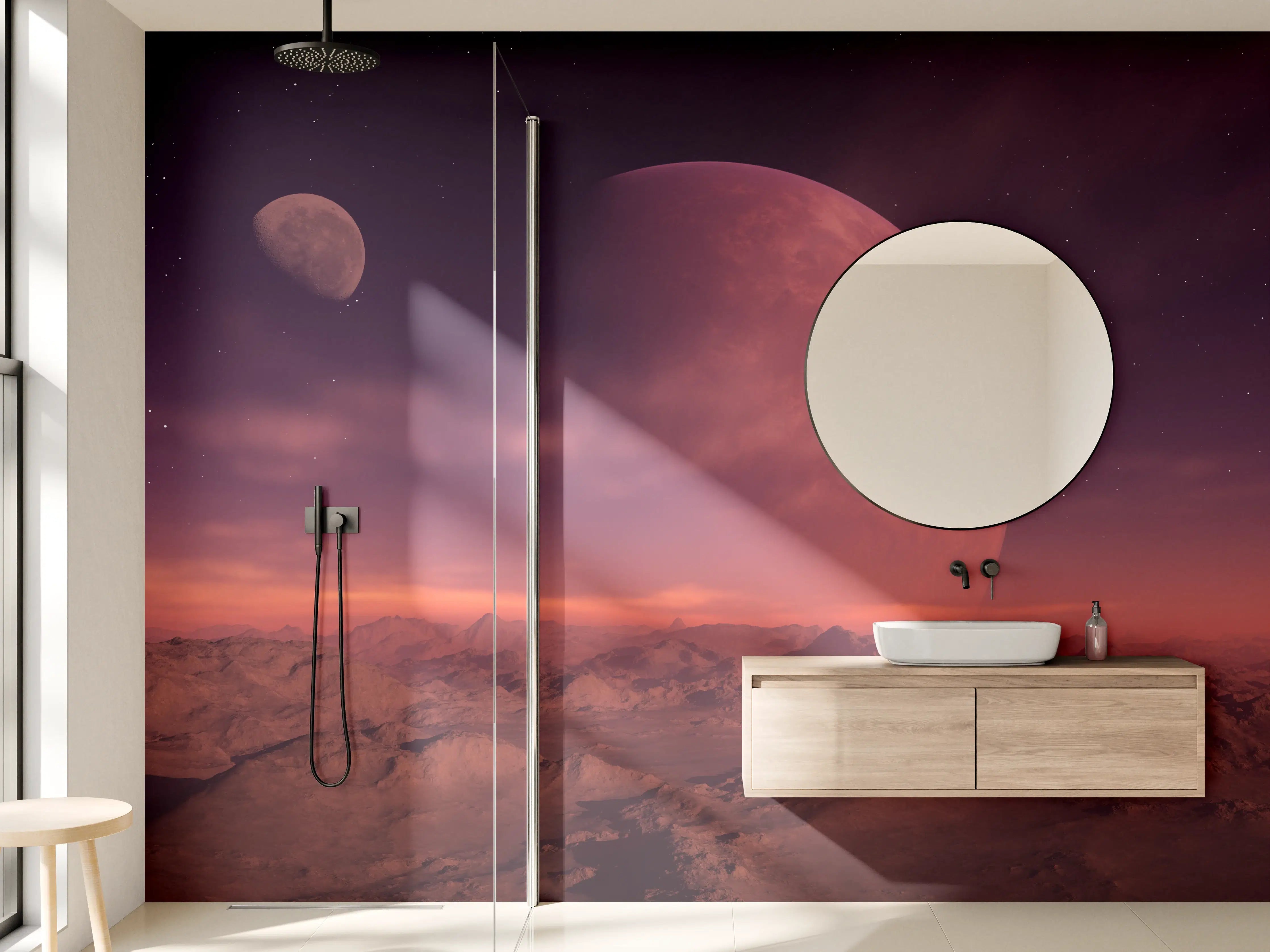 Wandverkleidung Bad - Fantasy Planet Ausblick