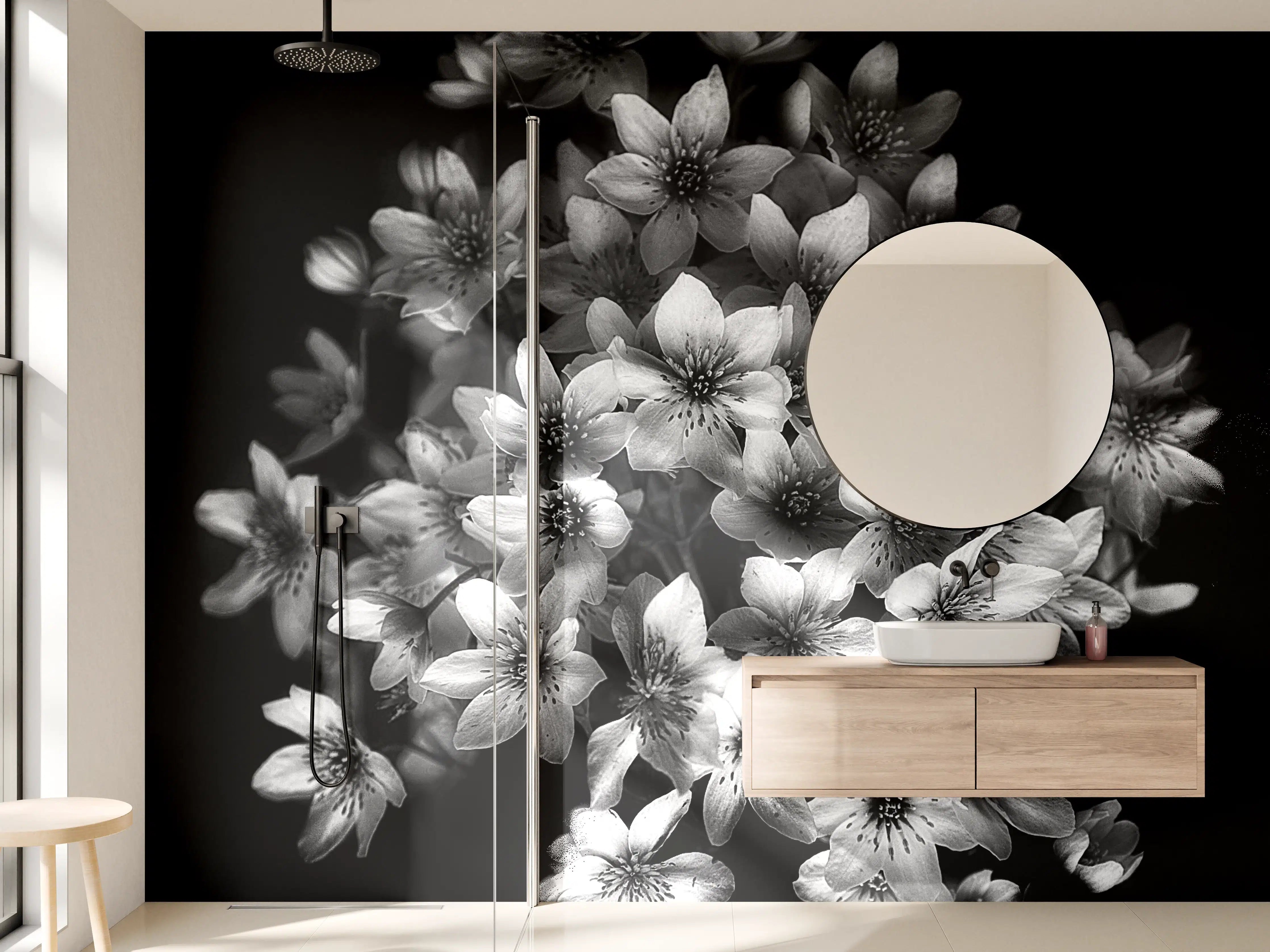 Wandverkleidung Bad - Florale Kunst - Blumenstrauß