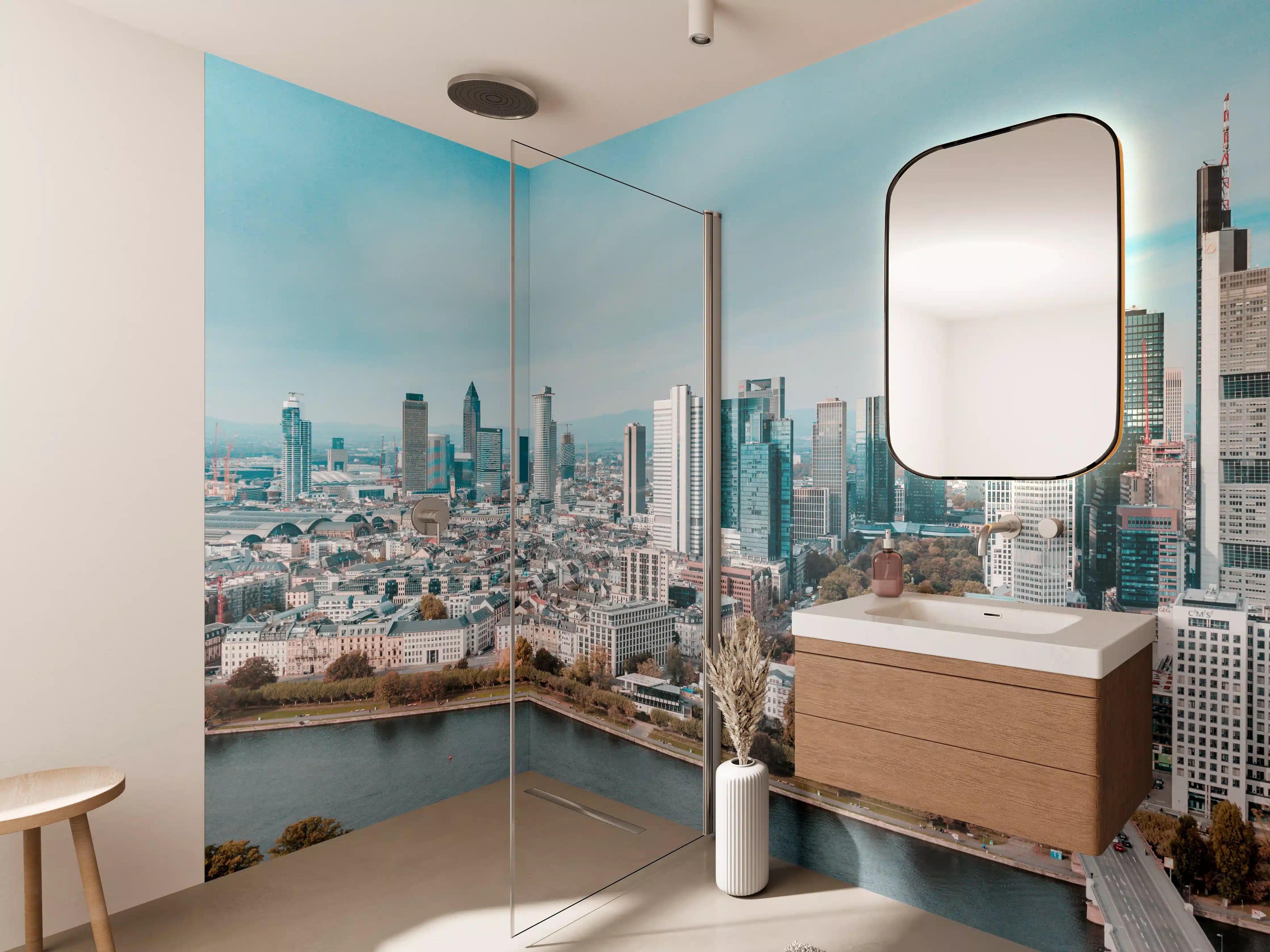 Wandverkleidung Bad - Frankfurt Luftaufnahme Panorama