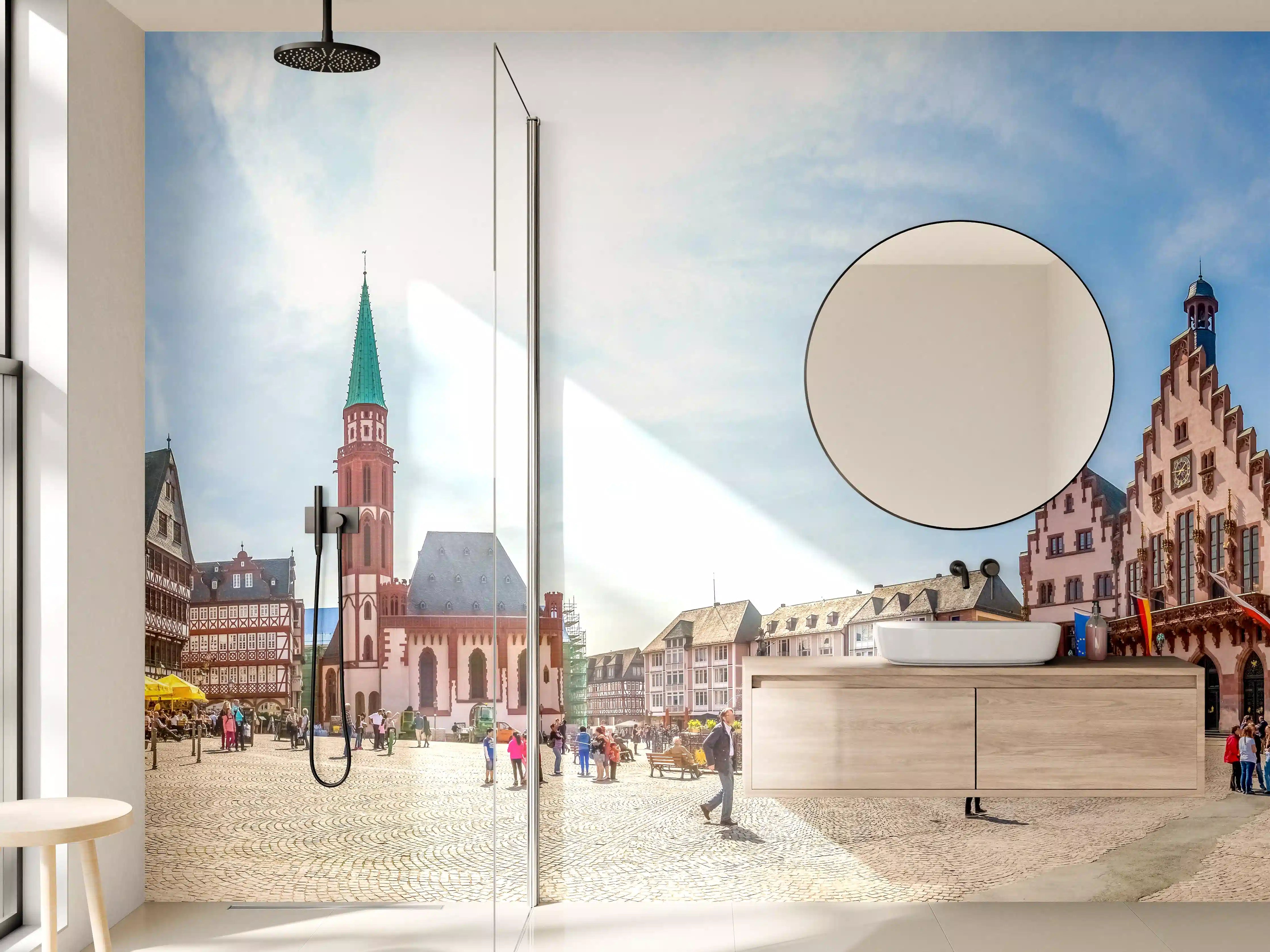 Wandverkleidung Bad - Frankfurter Römer bei Tag
