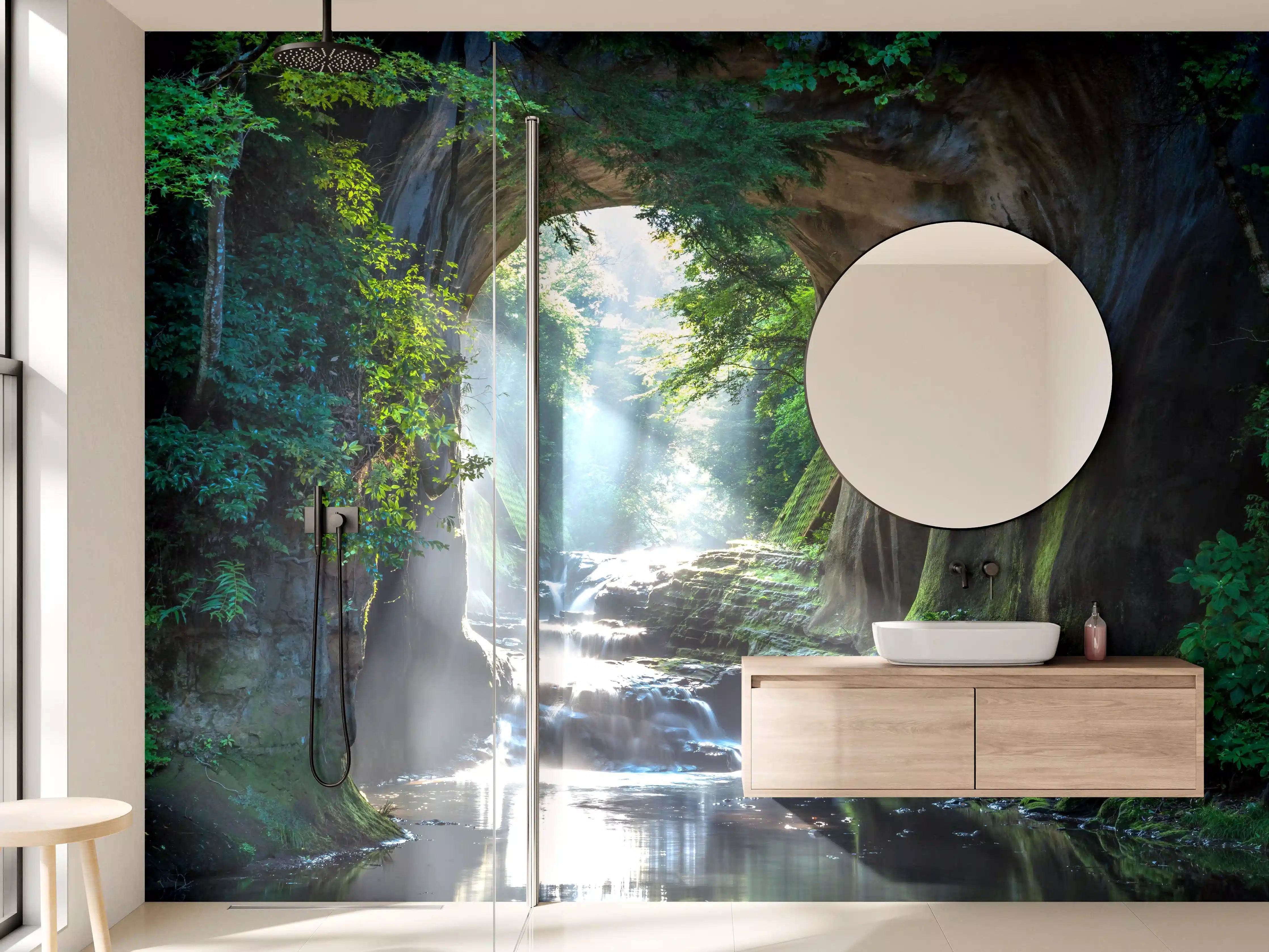 Wandverkleidung Bad - Friedlicher Chiba Wasserfall