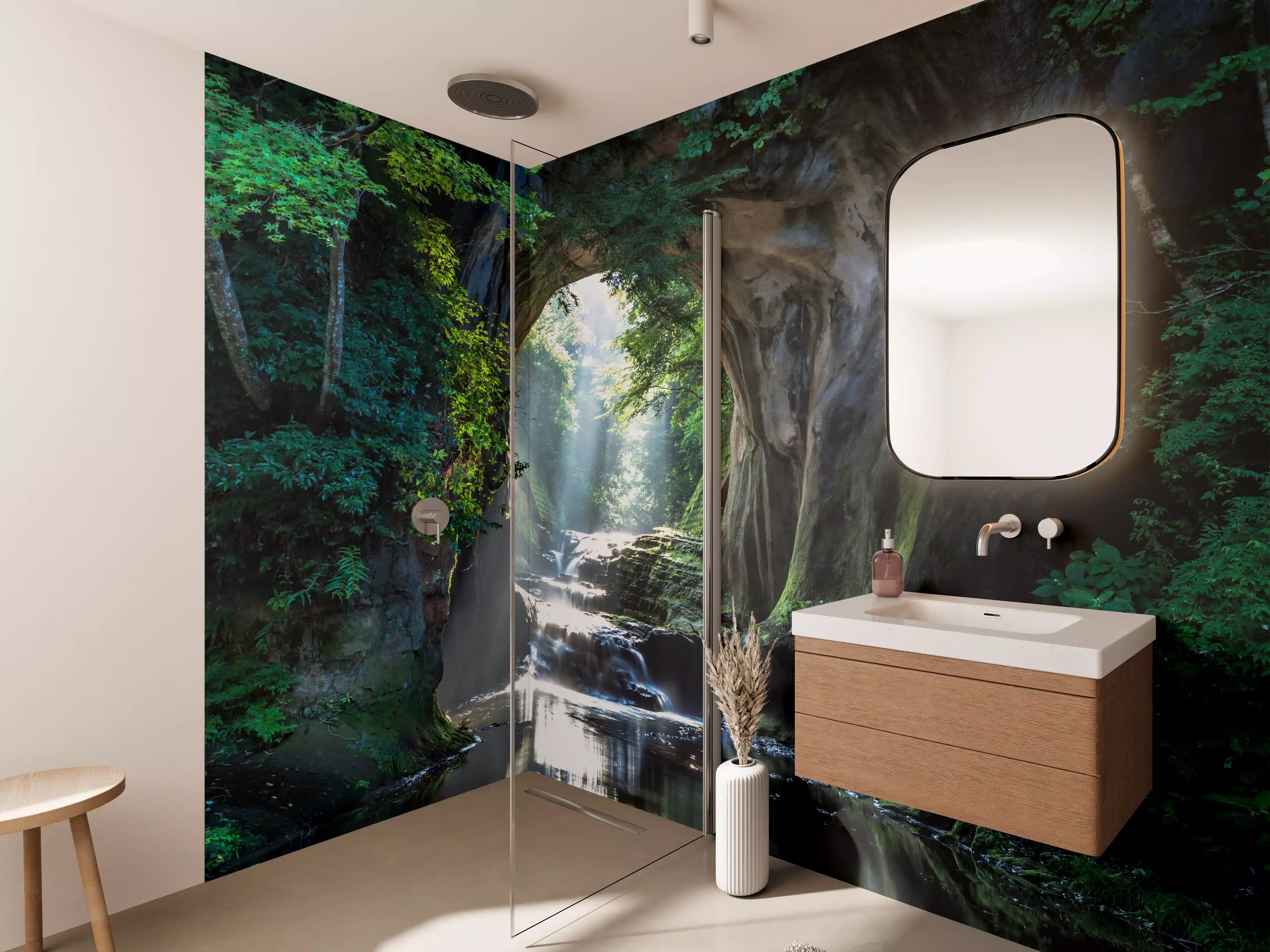 Wandverkleidung Bad - Friedlicher Chiba Wasserfall
