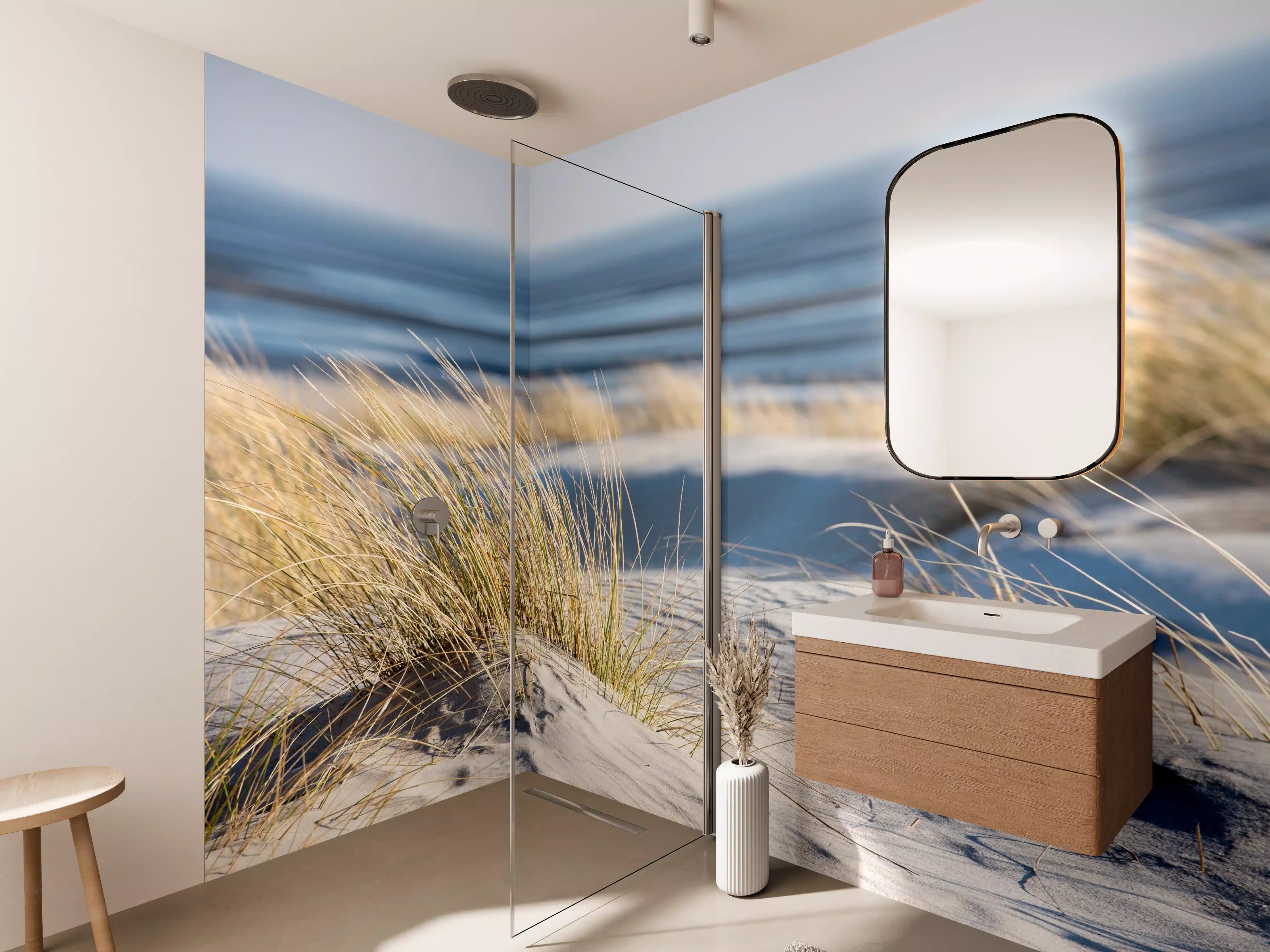 Wandverkleidung Bad - Friedlicher Strand - Nordsee
