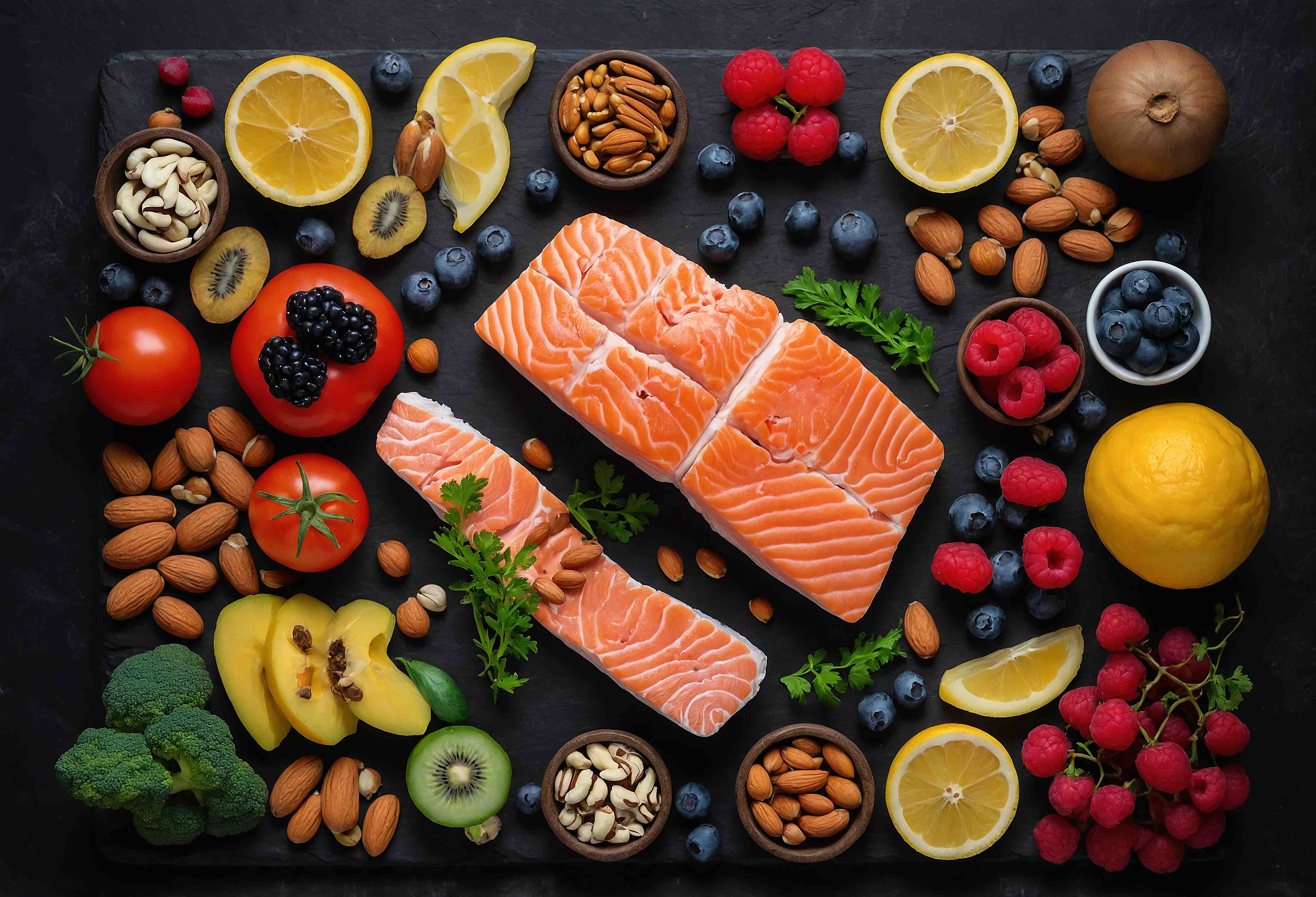 Wandverkleidung Bad-Frischer Lachs mit Beeren