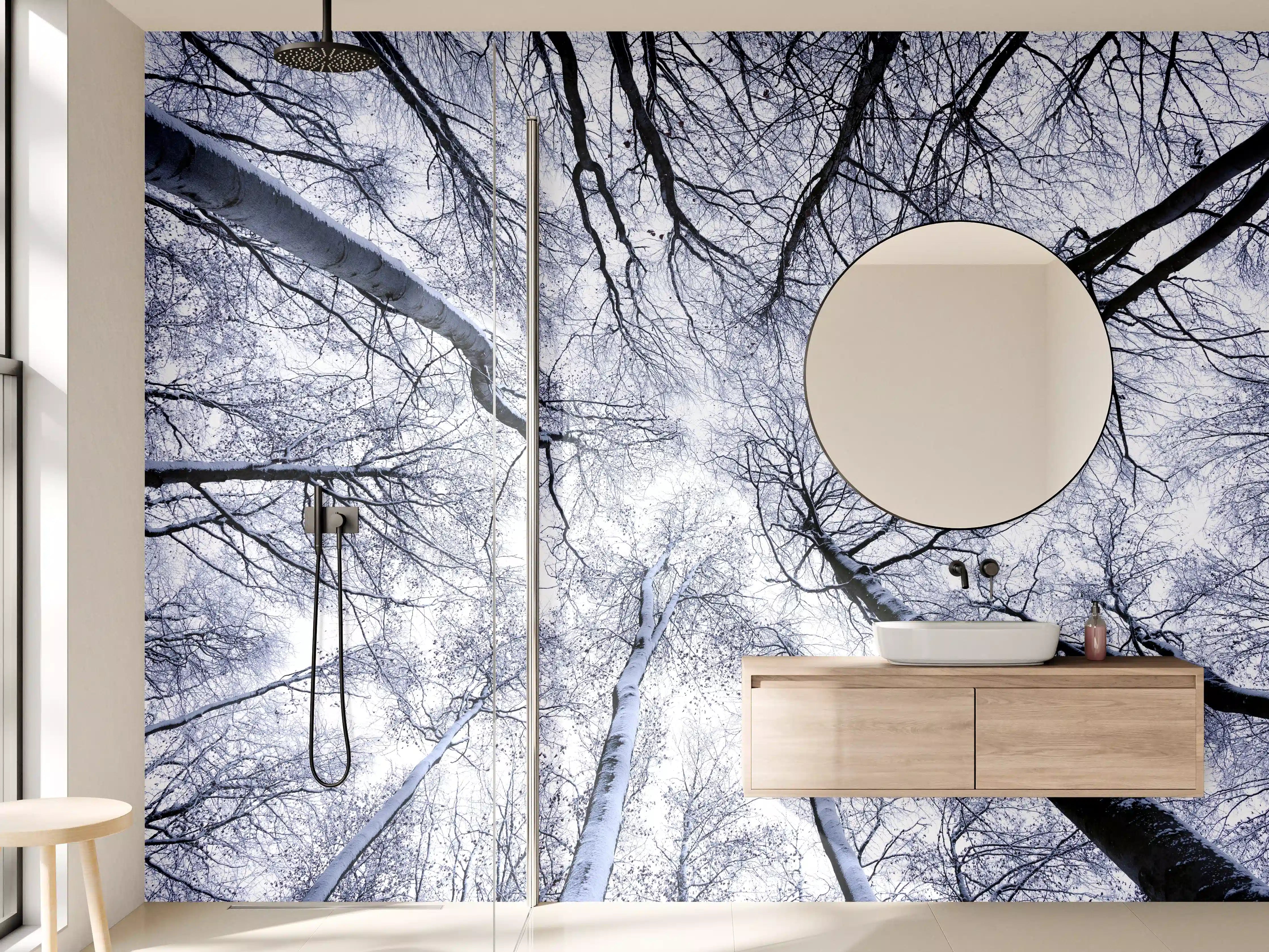 Wandverkleidung Bad - Frostiger Wald