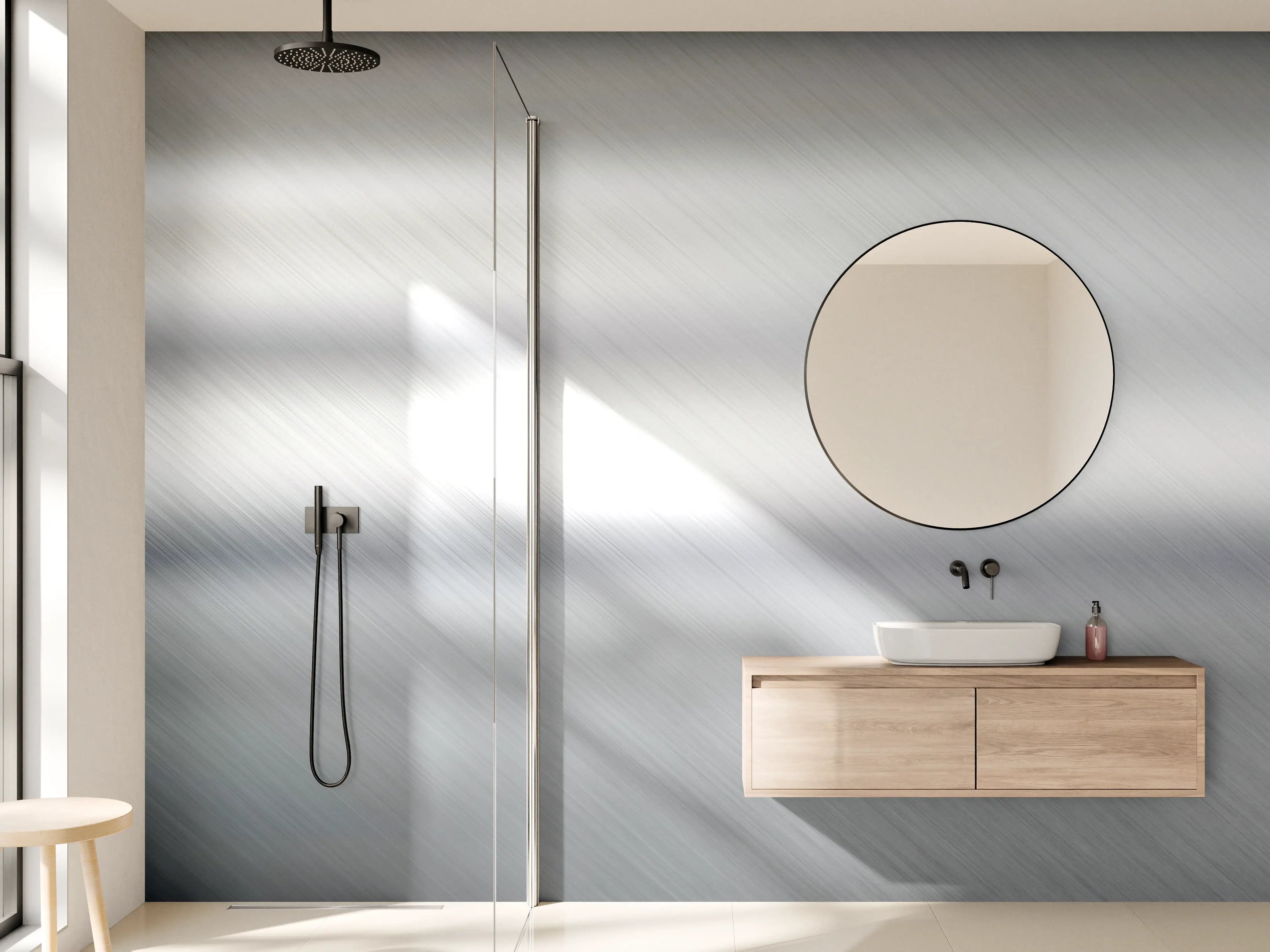 Wandverkleidung Bad - Gebürsteter Metall Hintergrund