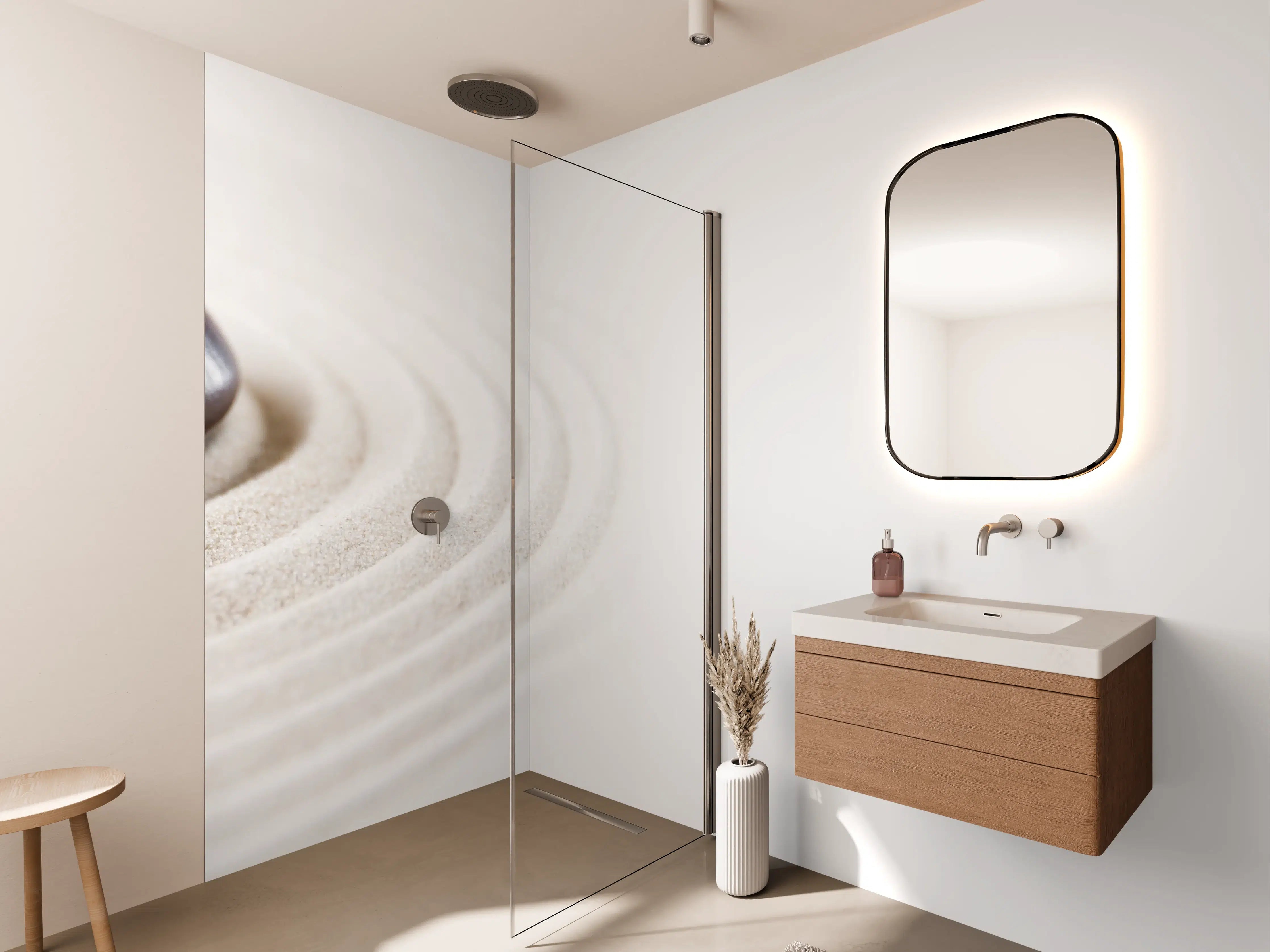 Wandverkleidung Bad - Gleichgewicht und Zen in der Natur