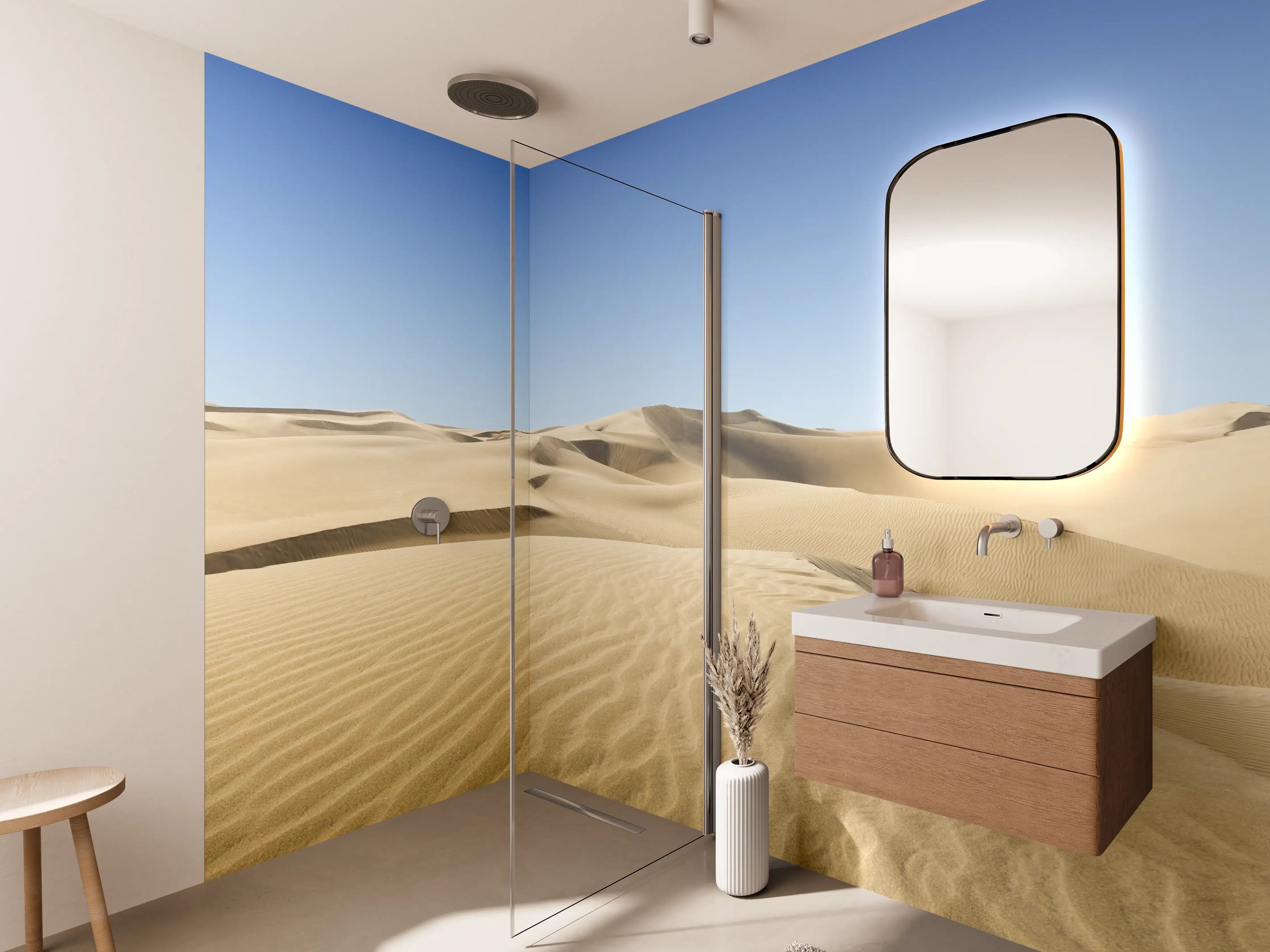 Wandverkleidung Bad - Gold desert
