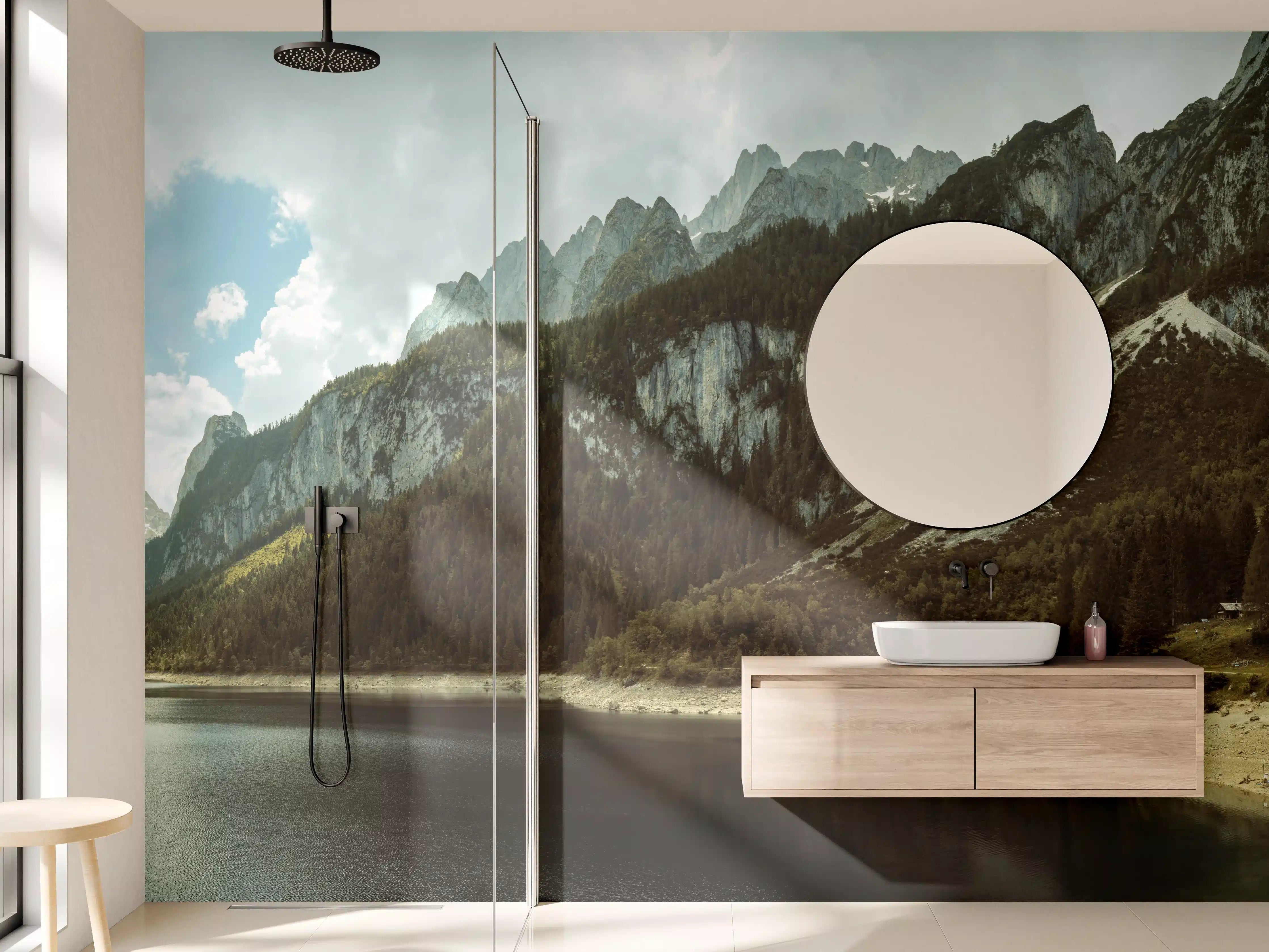 Wandverkleidung Bad - Gosausee Panorama