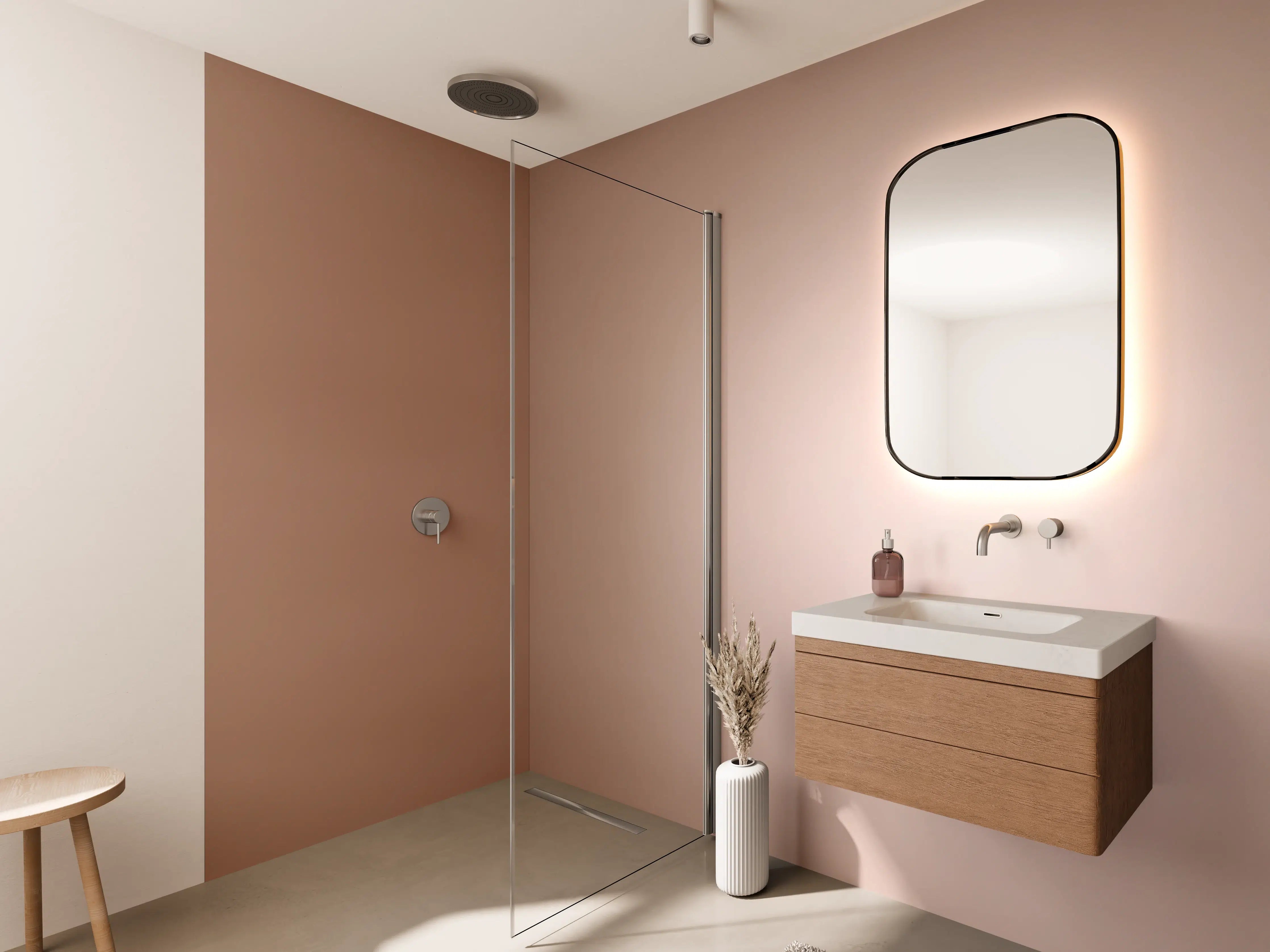 Wandverkleidung Bad - Gradient Rose - Hintergrundtextur