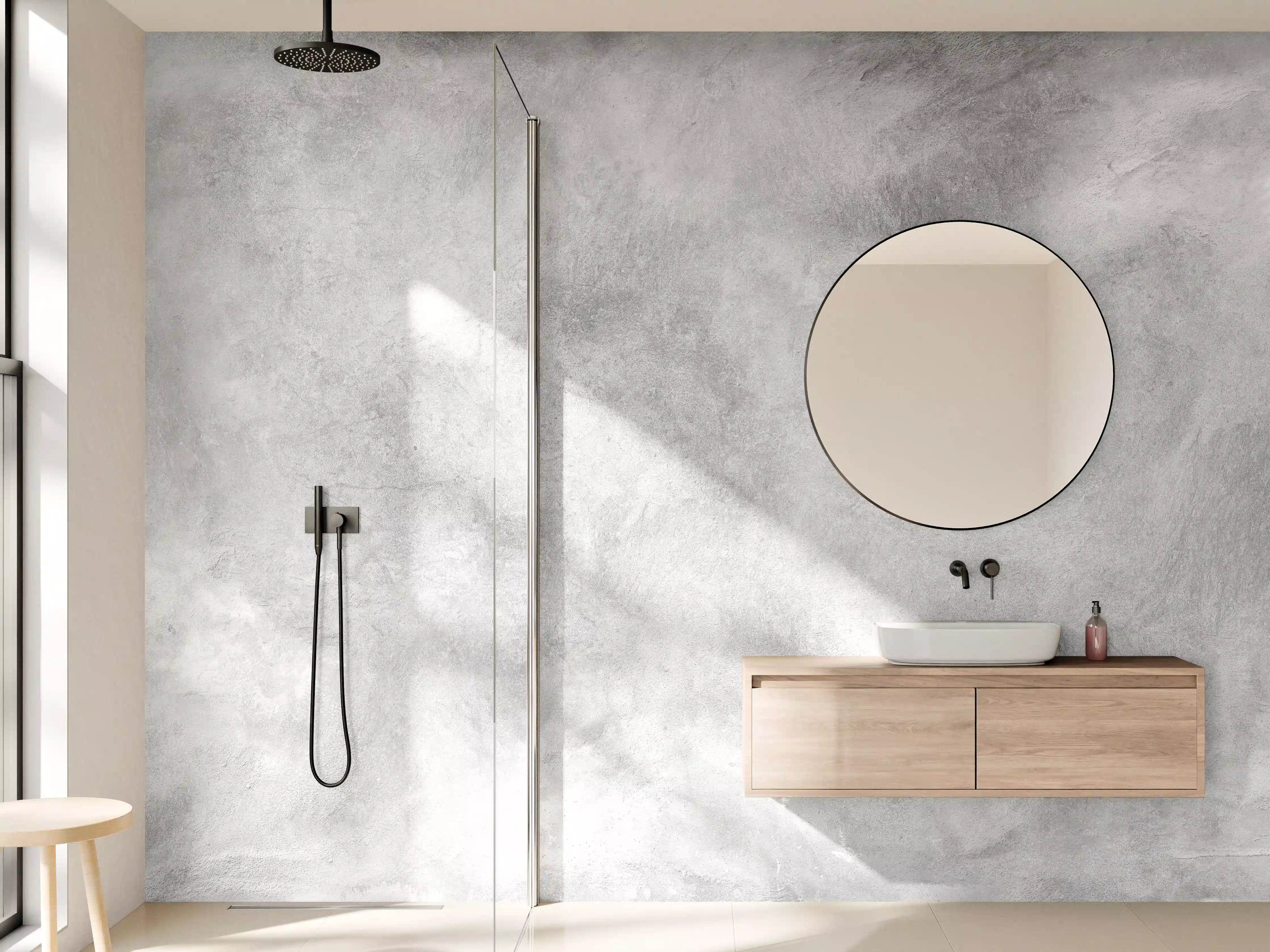 Wandverkleidung Bad - Gräuliches Marmor Design