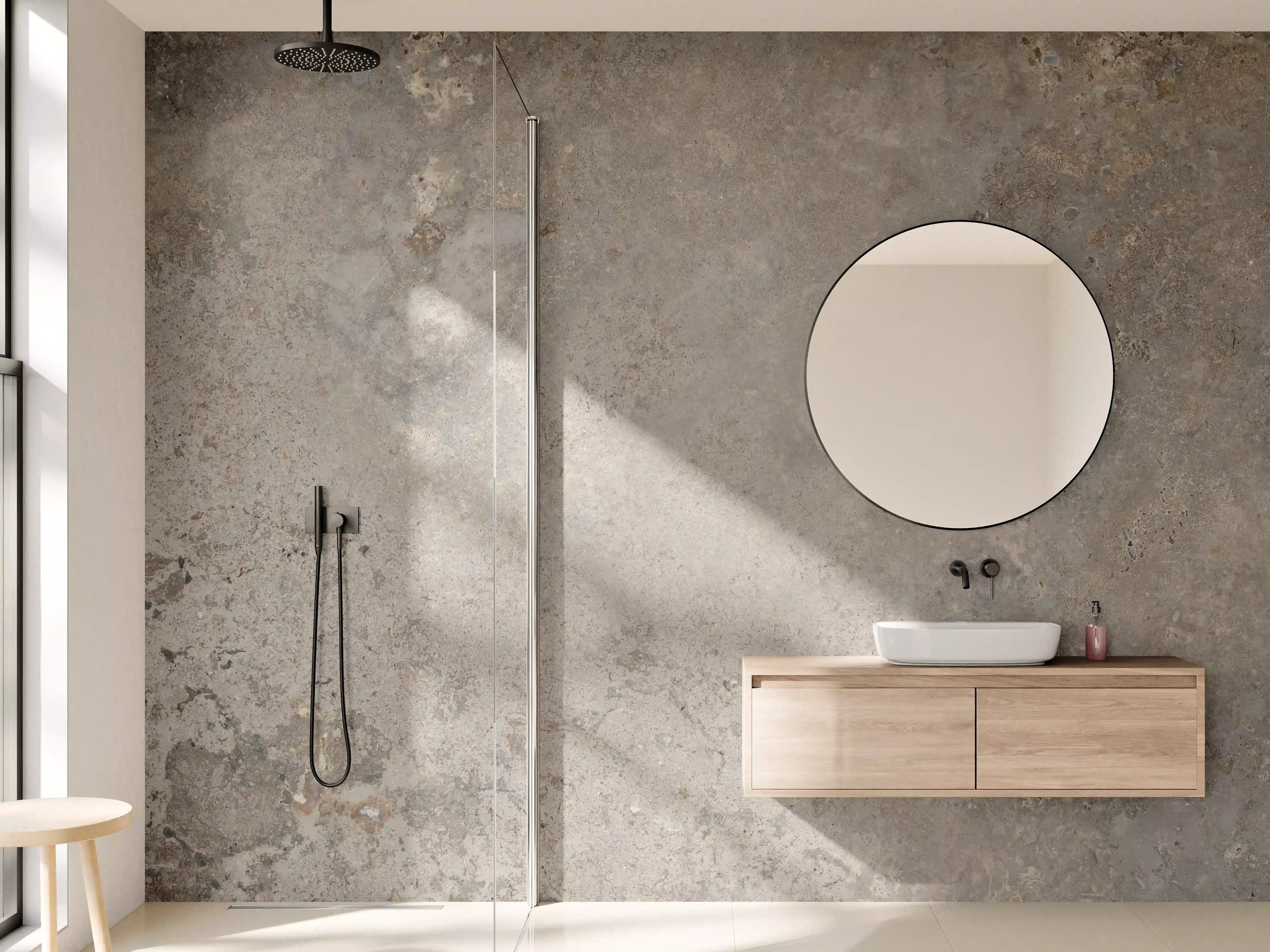 Wandverkleidung Bad - Grau-Braune Steinwand-Textur