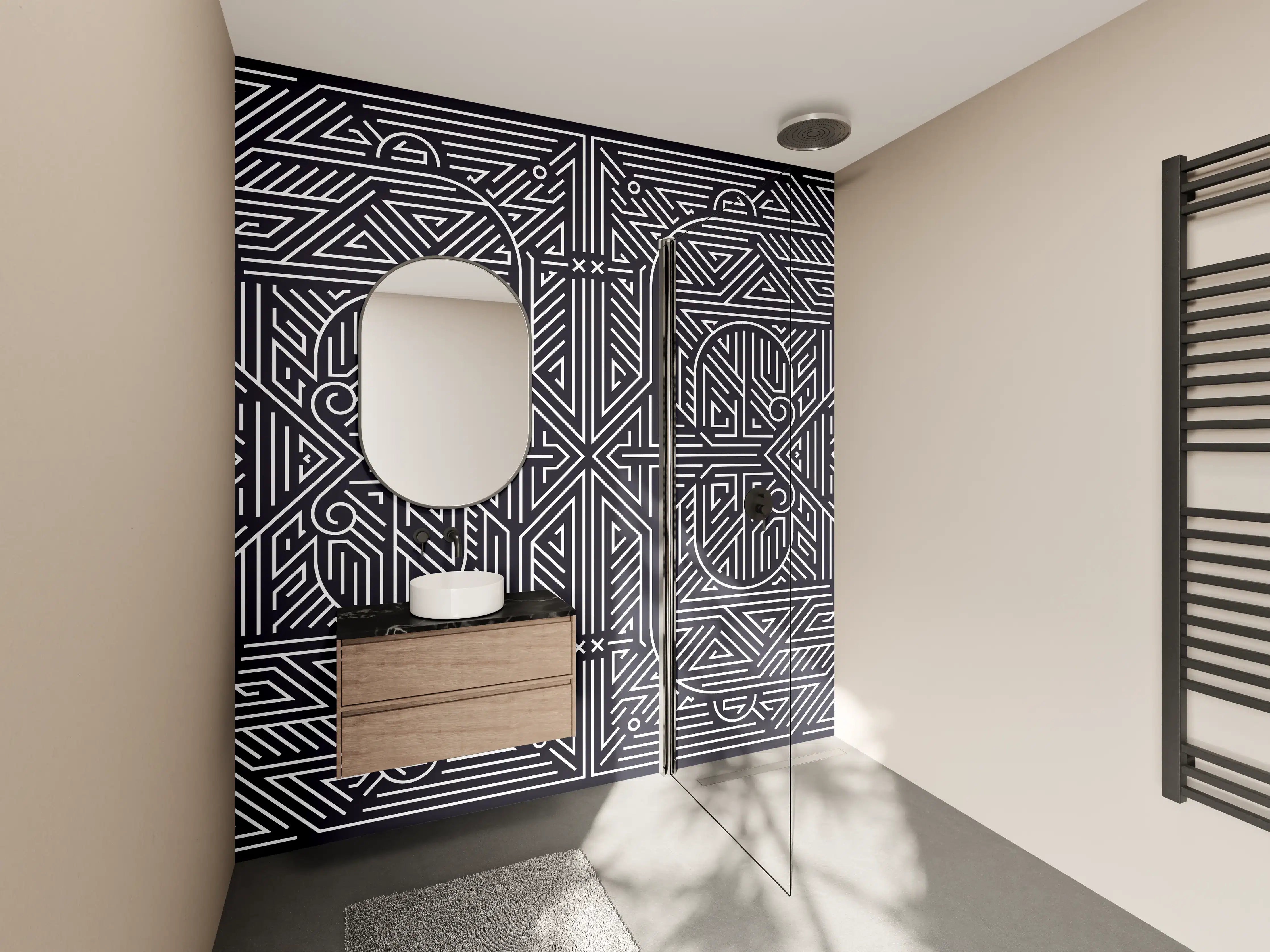 Wandverkleidung Bad - Graue Akzente: Zeitgemäße Wandkunst