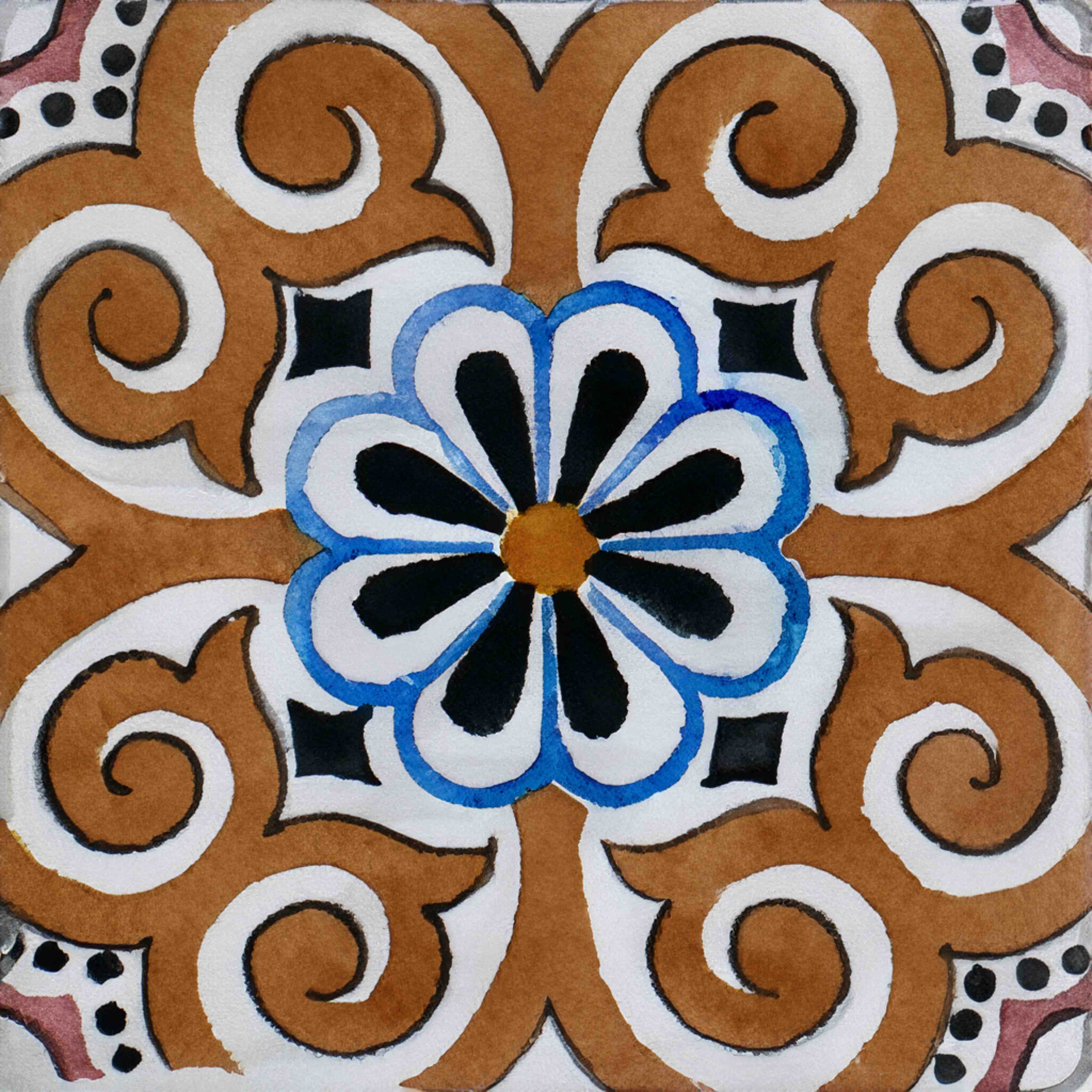 Wandverkleidung Bad-Graue Blütenfliesen im Weißdesign