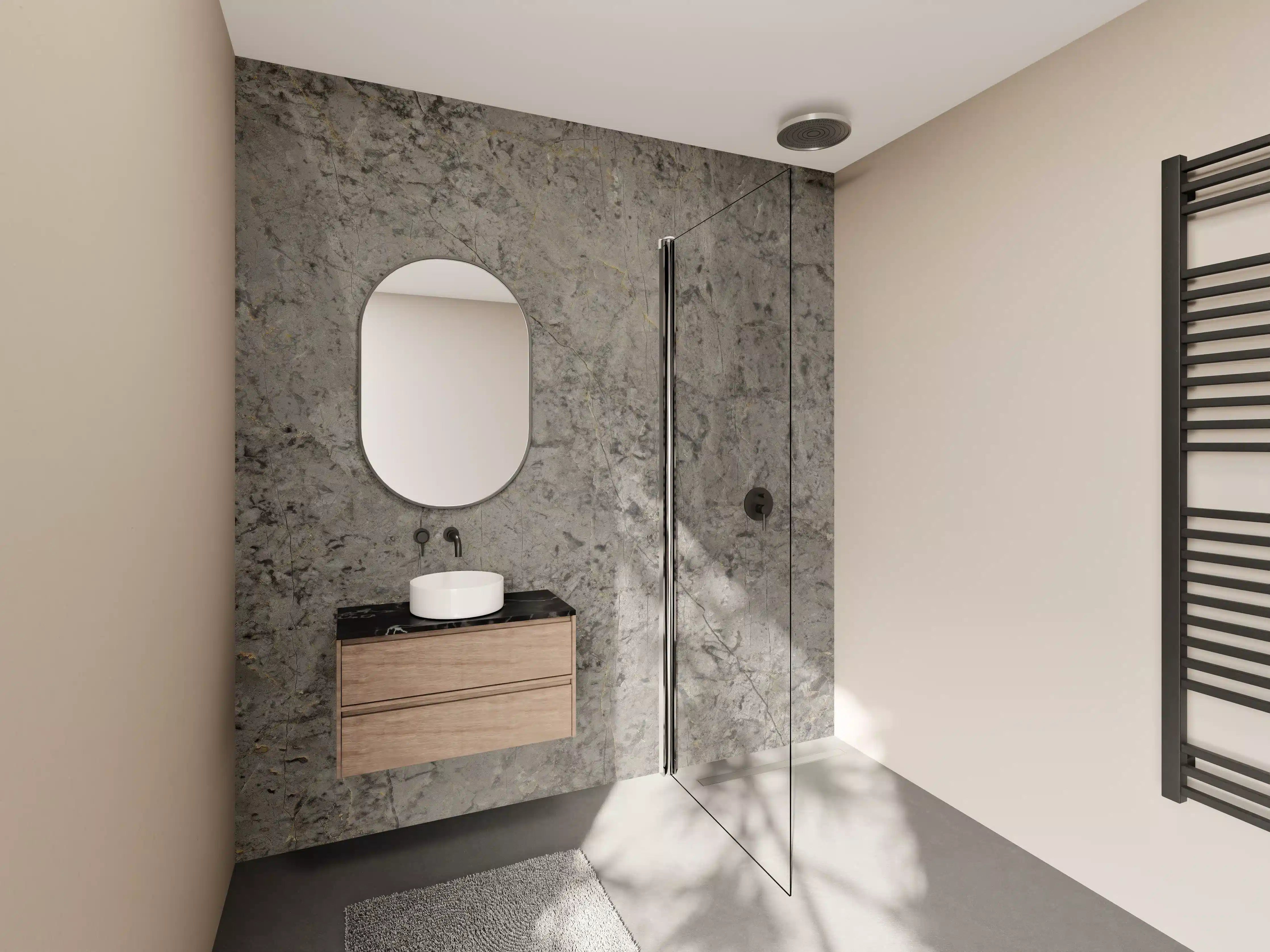 Wandverkleidung Bad - Graue Granit Textur