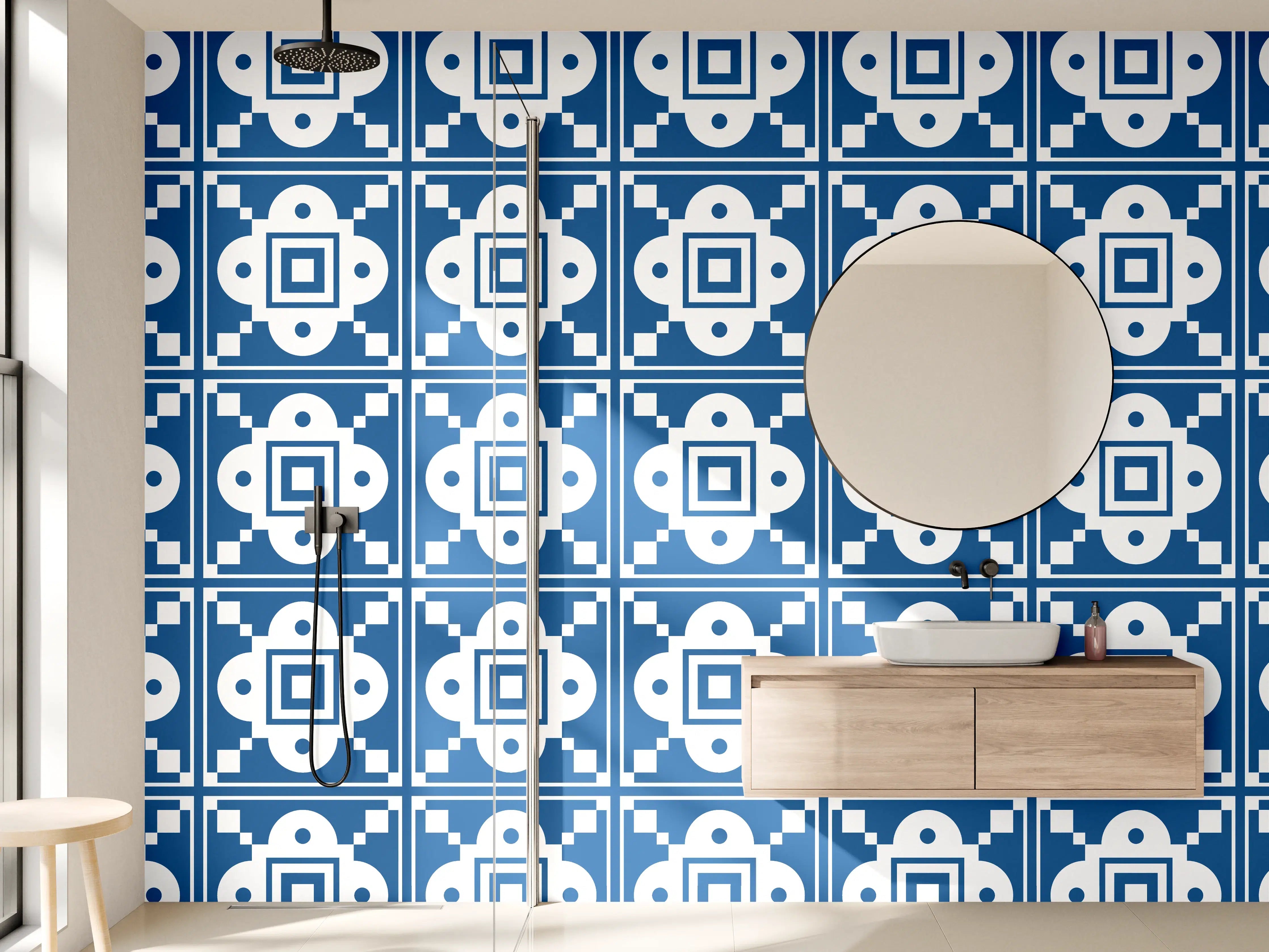 Wandverkleidung Bad - Graue Weißfliesenmuster