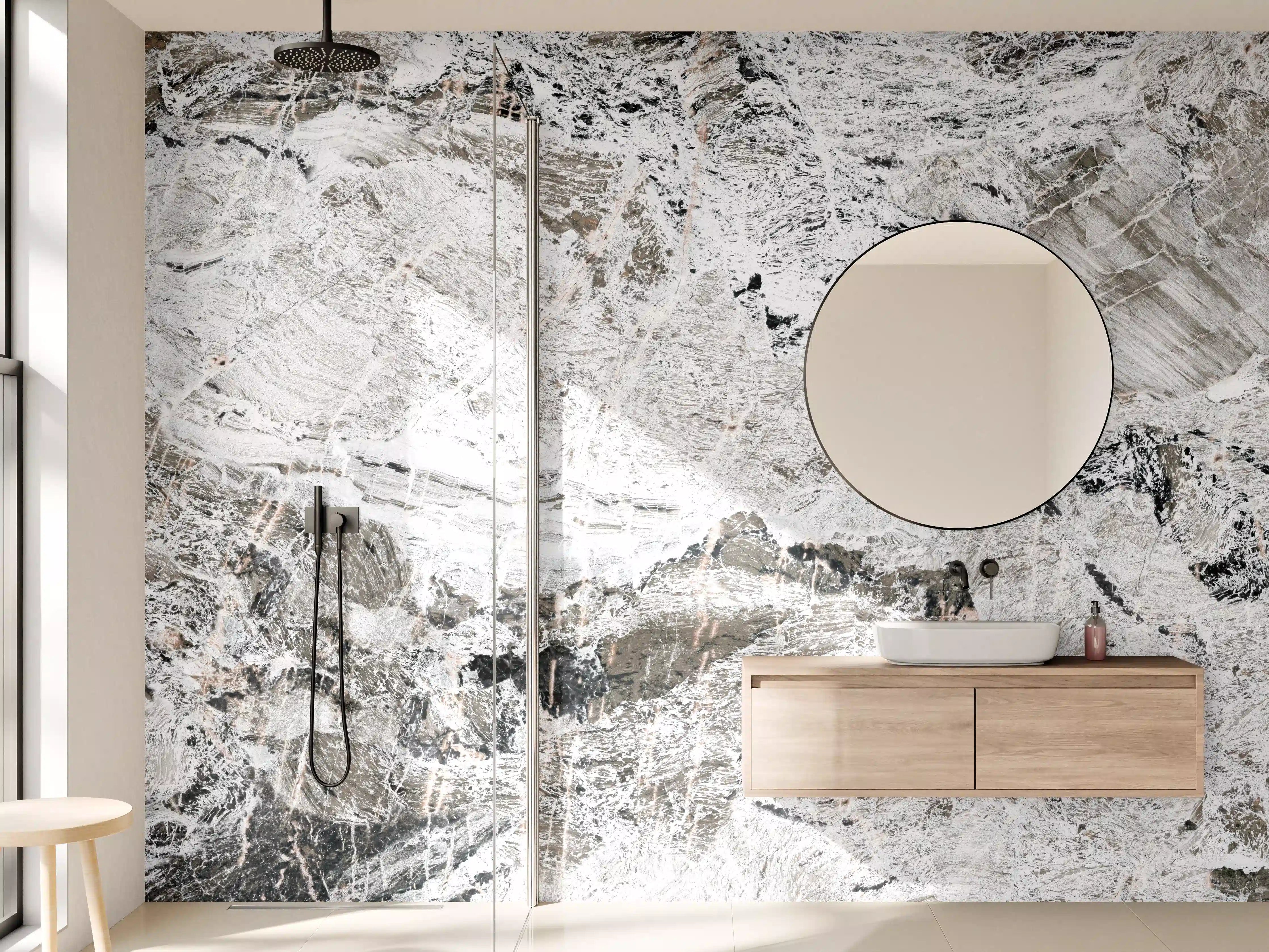 Wandverkleidung Bad - Graue abstrakte Marmor Stein Textur