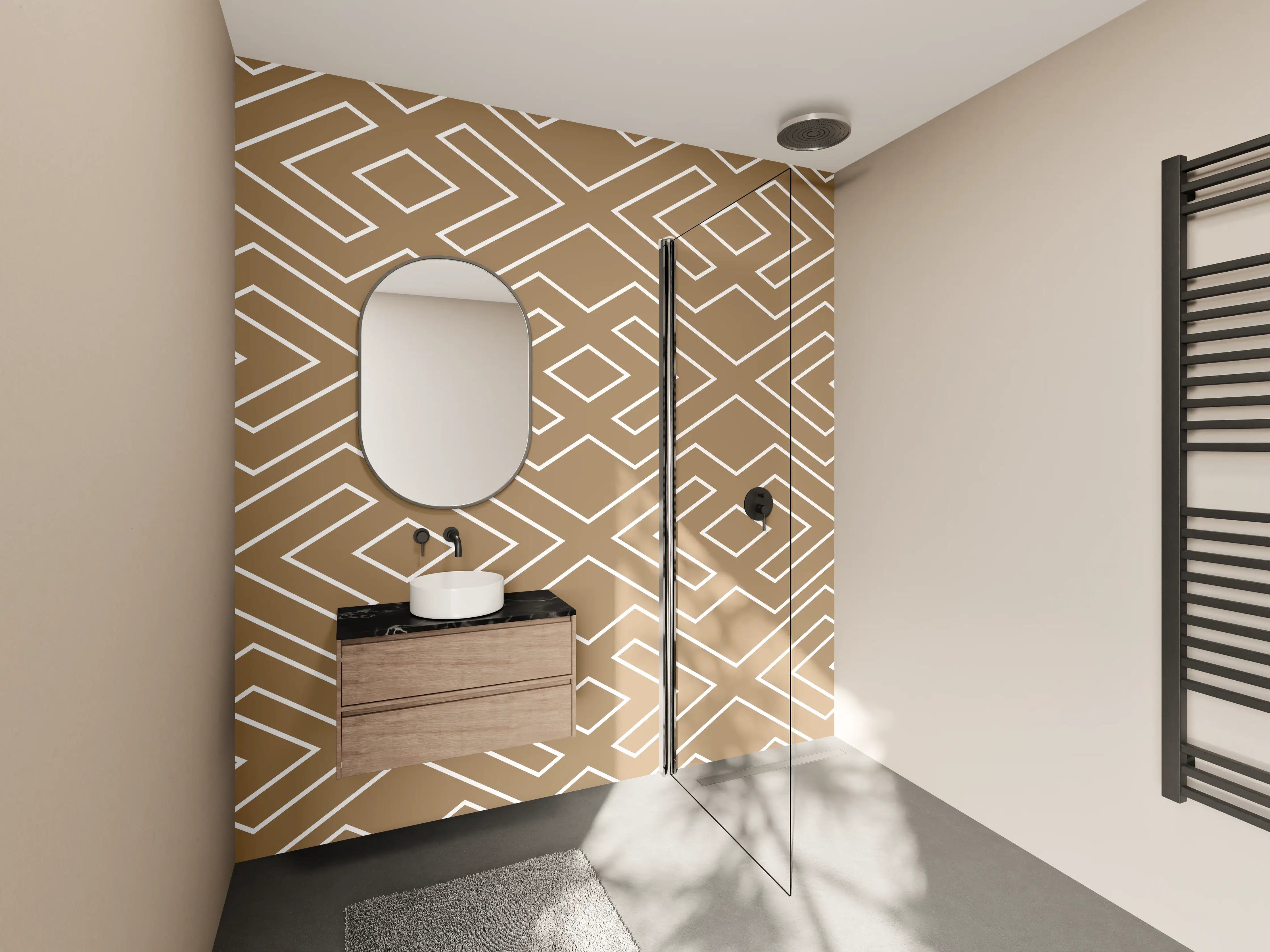 Wandverkleidung Bad - Graue geometrische Musterkunst