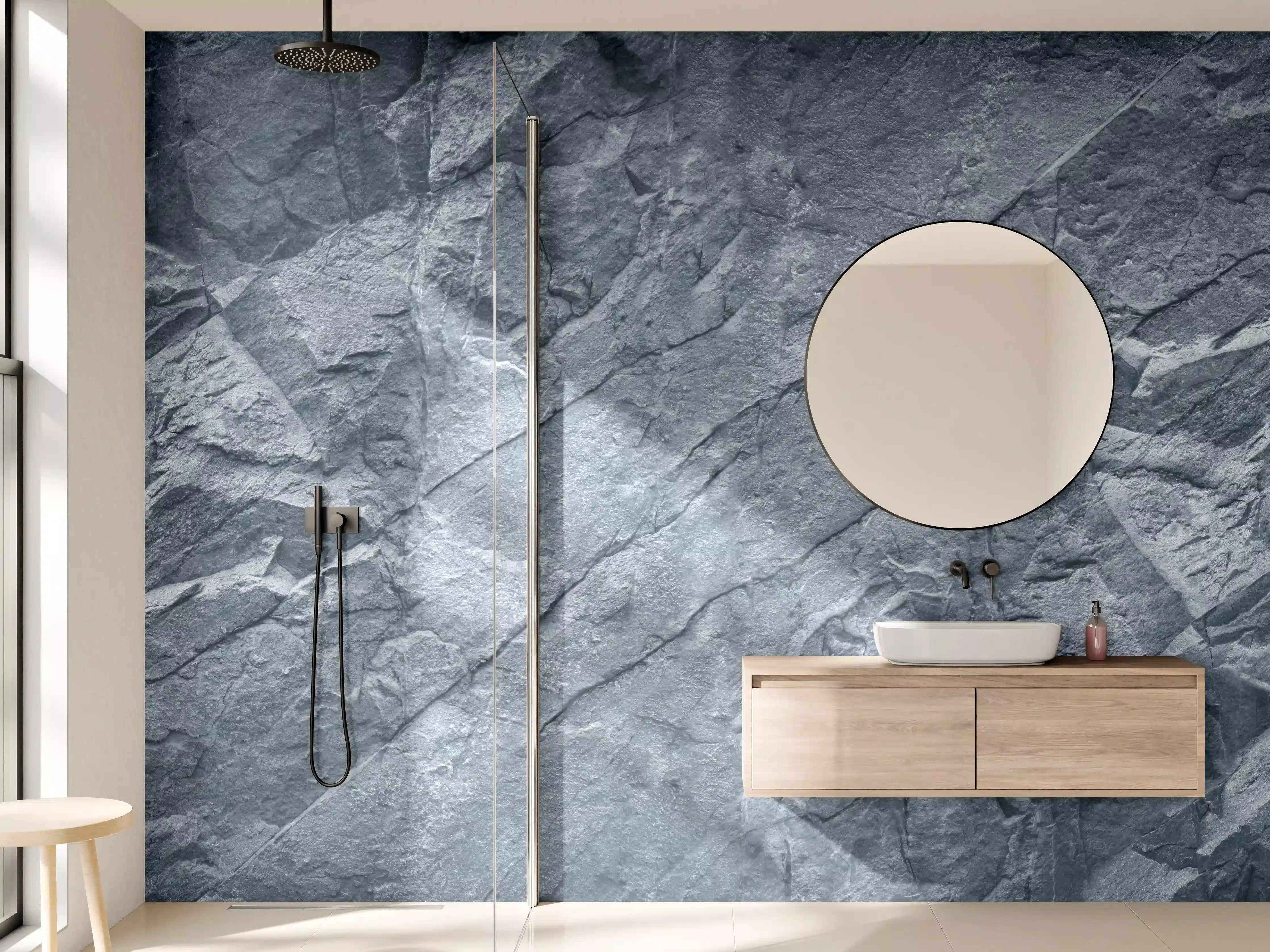 Wandverkleidung Bad - Grauer Fels