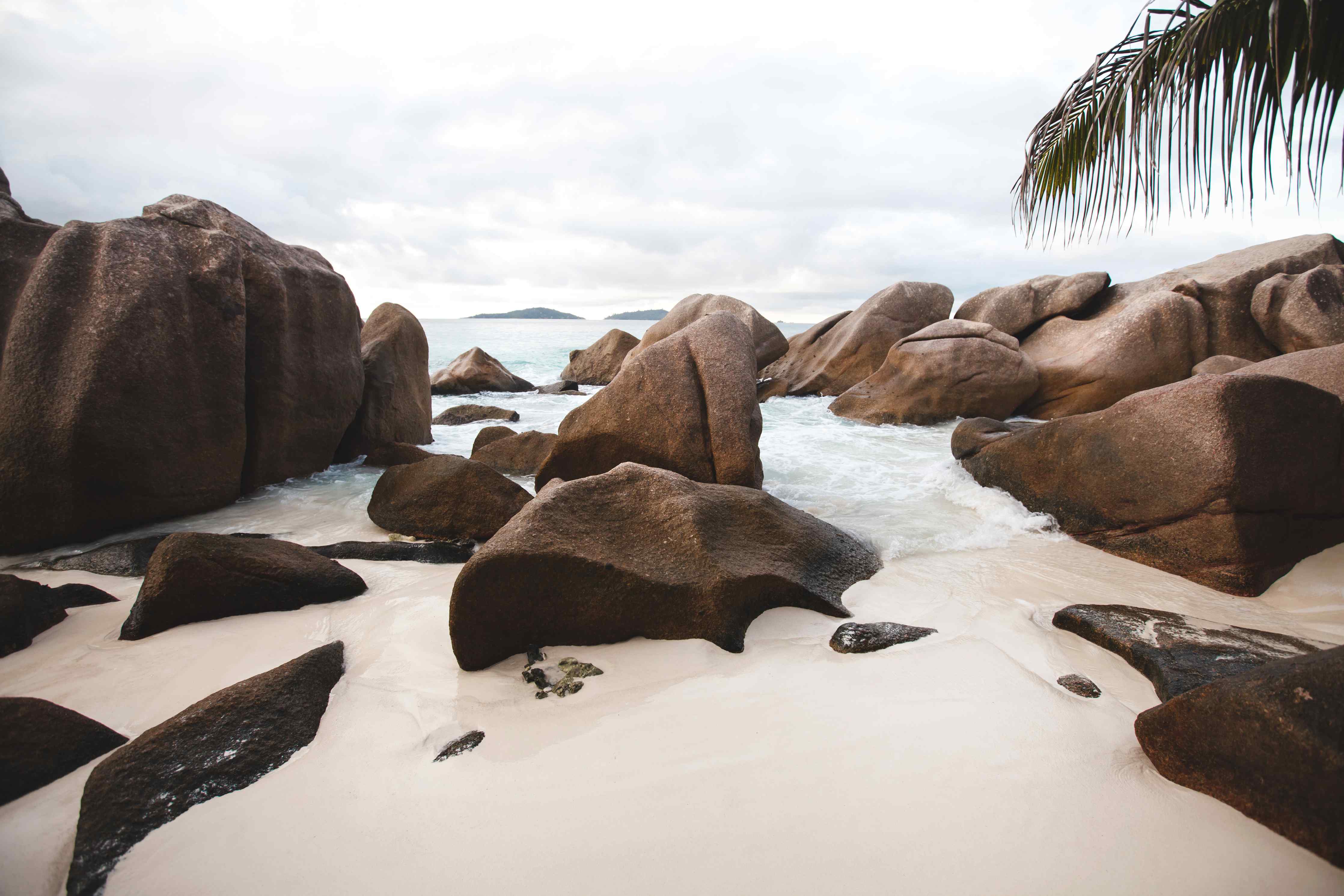 Wandverkleidung Bad-Graues Meer und Palmenstrand