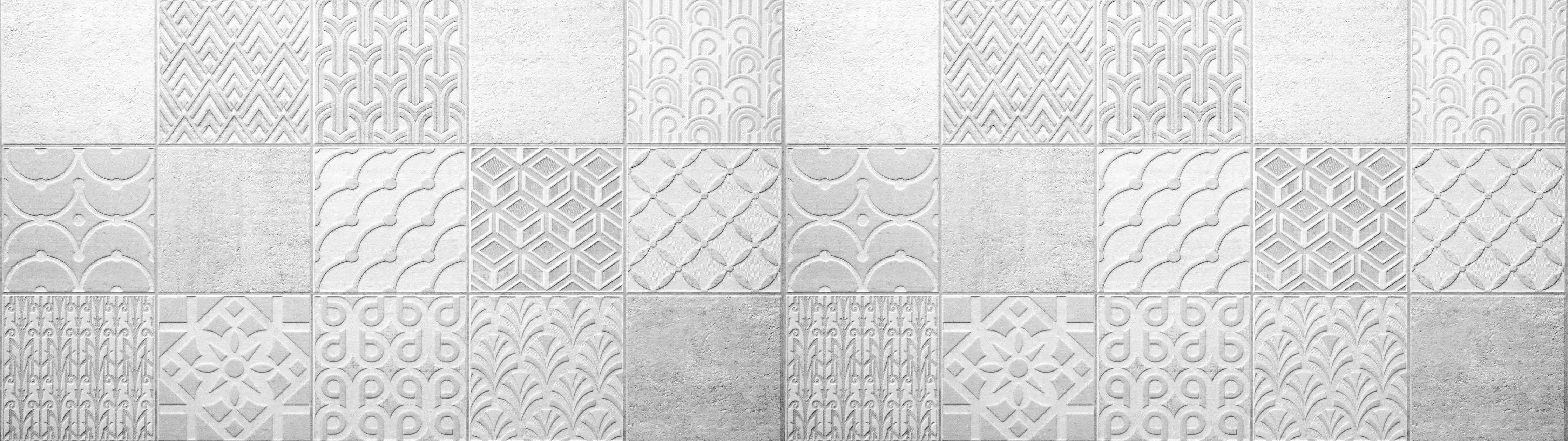 Wandverkleidung Bad-Graues weißes Vintage Mosaikmotiv