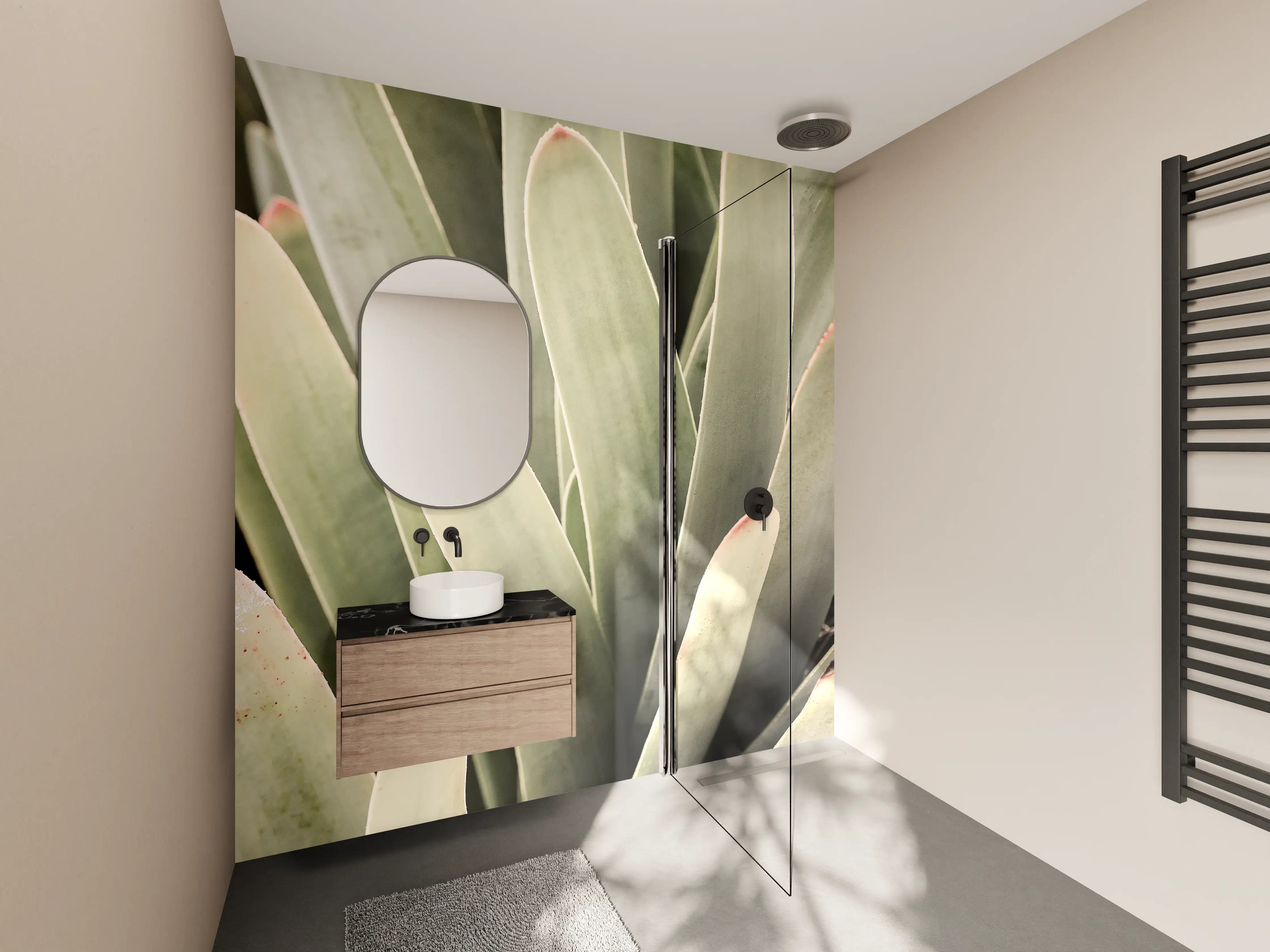 Wandverkleidung Bad - Grüne Aloe-Vera-Textur