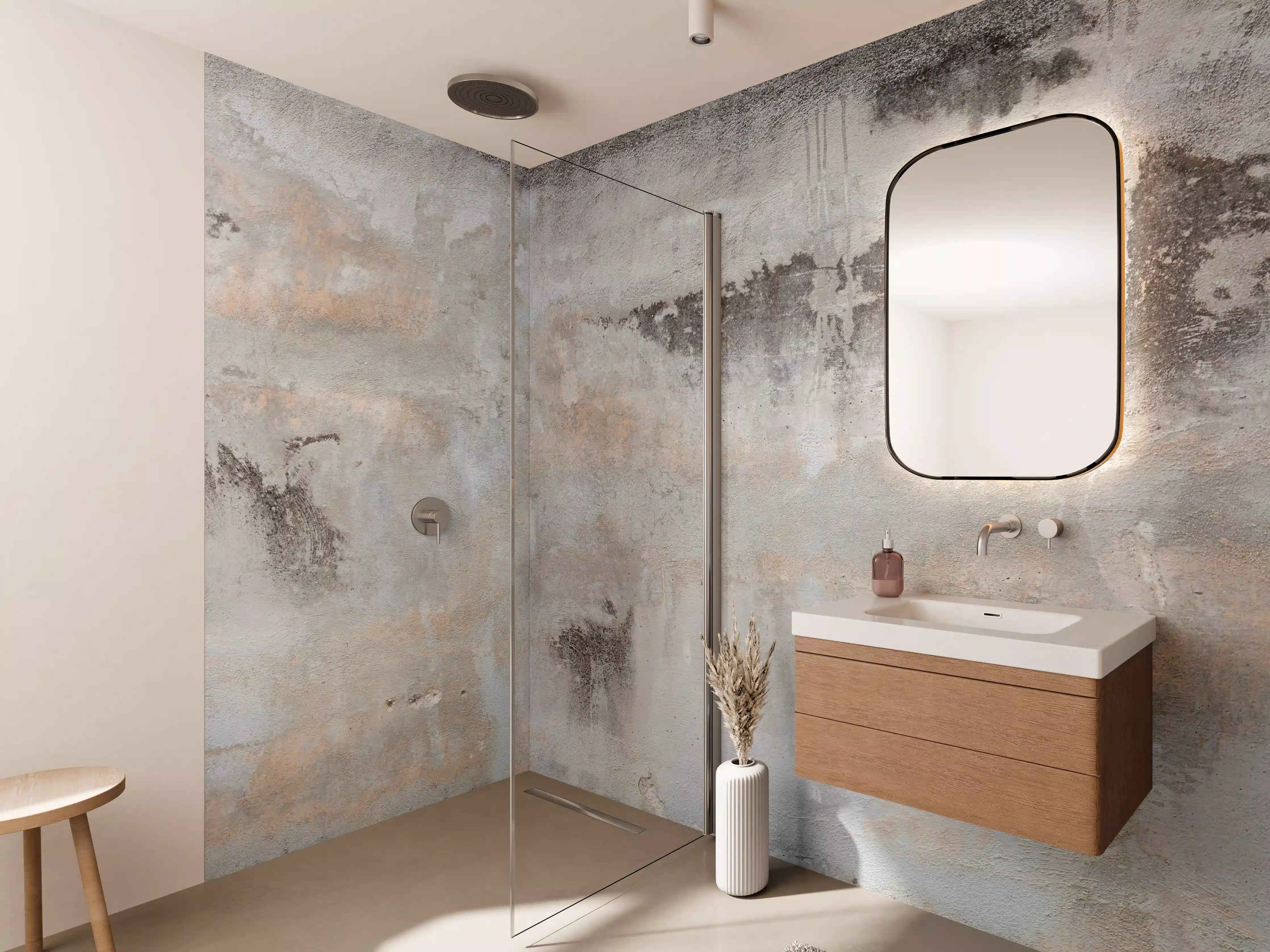 Wandverkleidung Bad - Grunge Betonwand