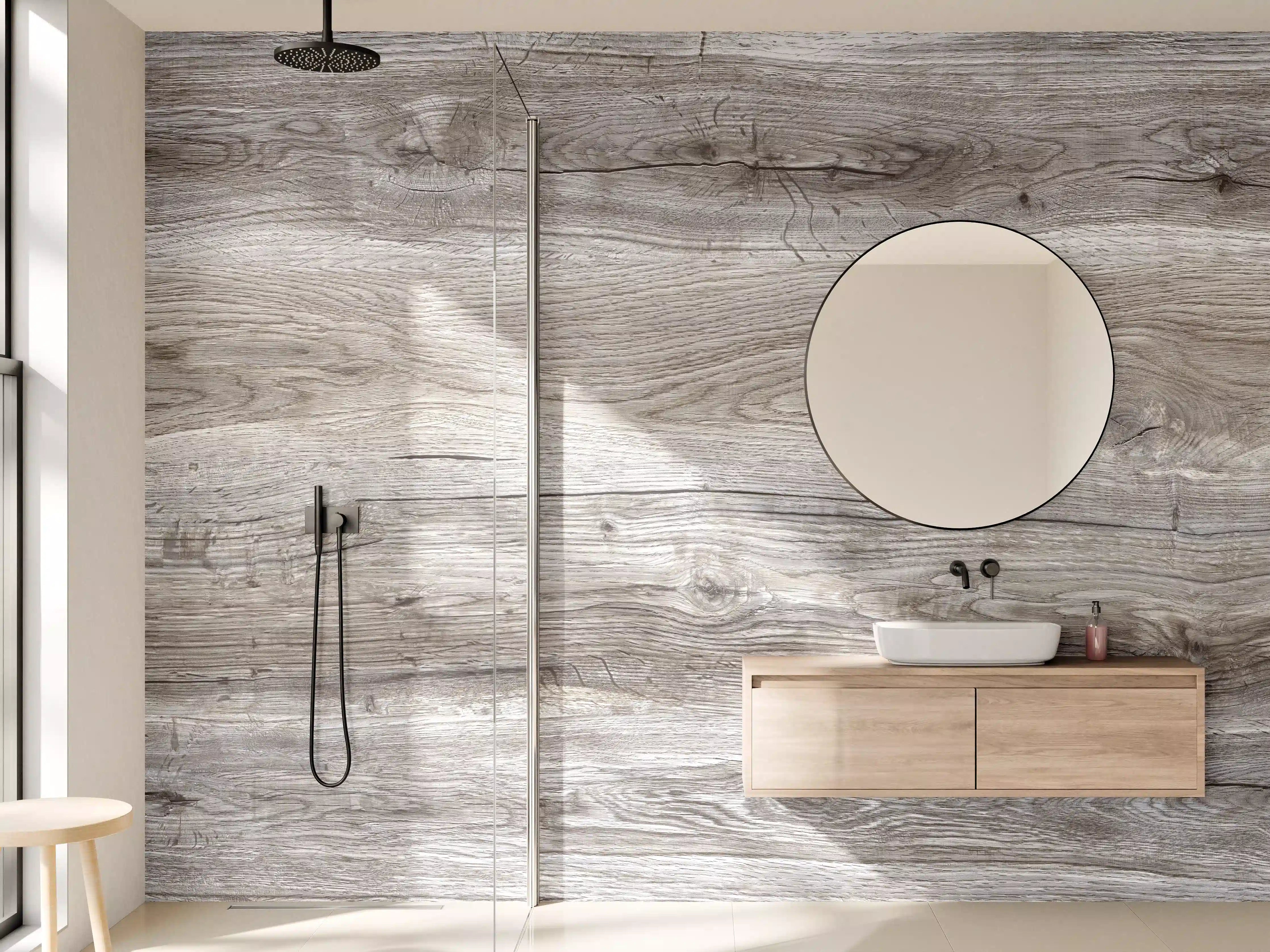 Wandverkleidung Bad - Hell-braune Holz Textur