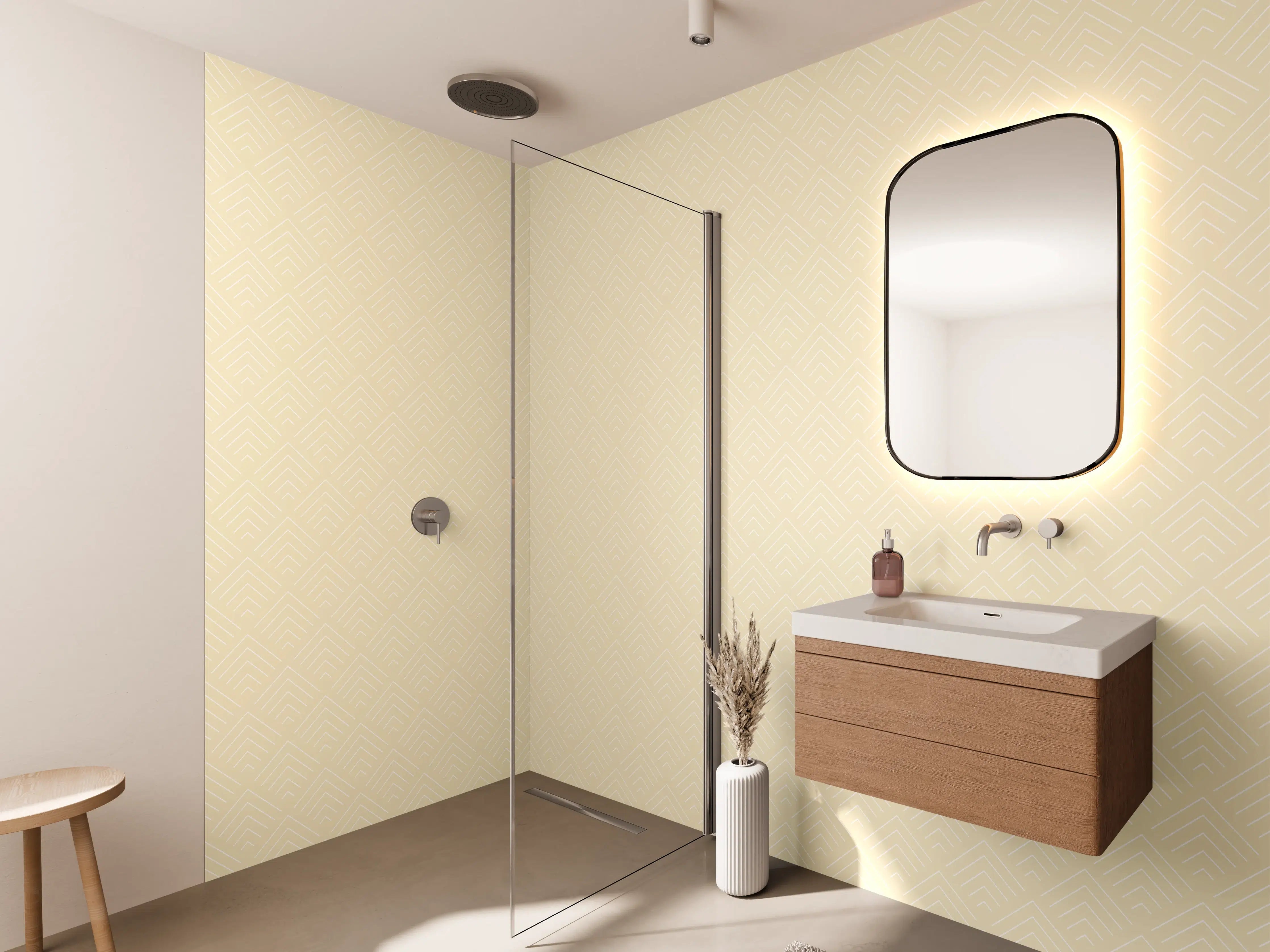 Wandverkleidung Bad - Helle Cremefarbene Textur