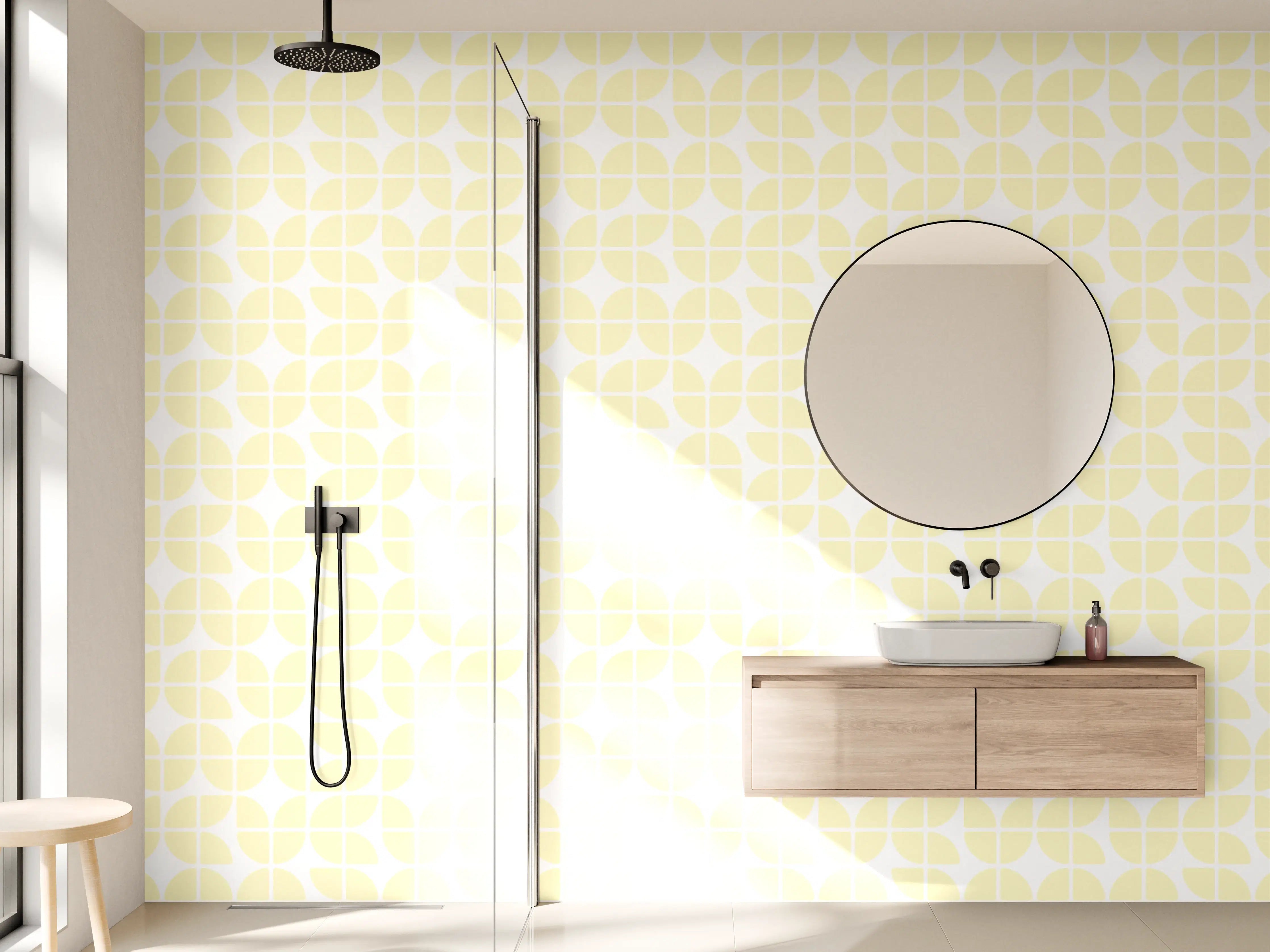 Wandverkleidung Bad - Helle, sanfte Blumenmuster