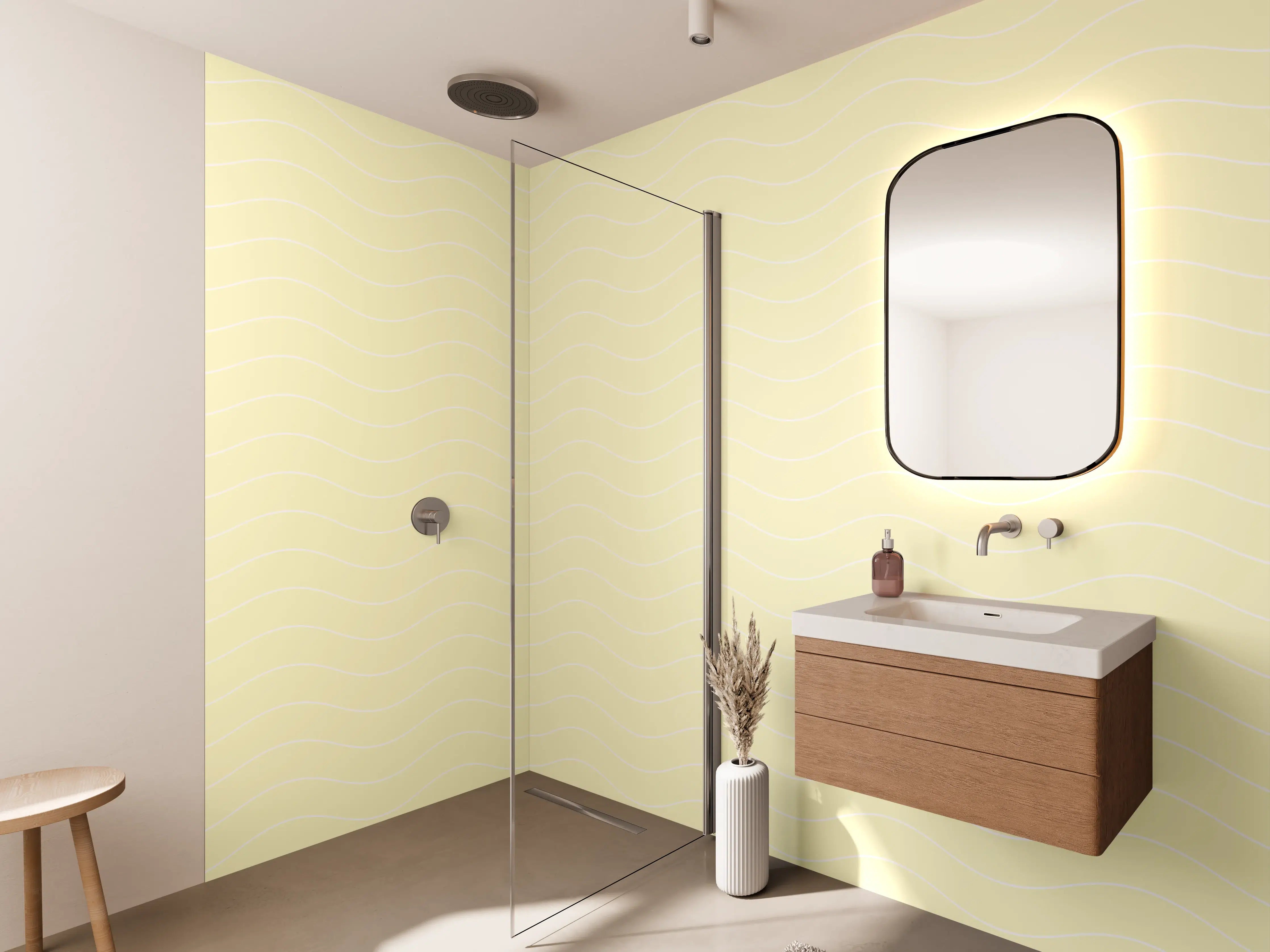 Wandverkleidung Bad - Helles Beige-Hintergrunddesign