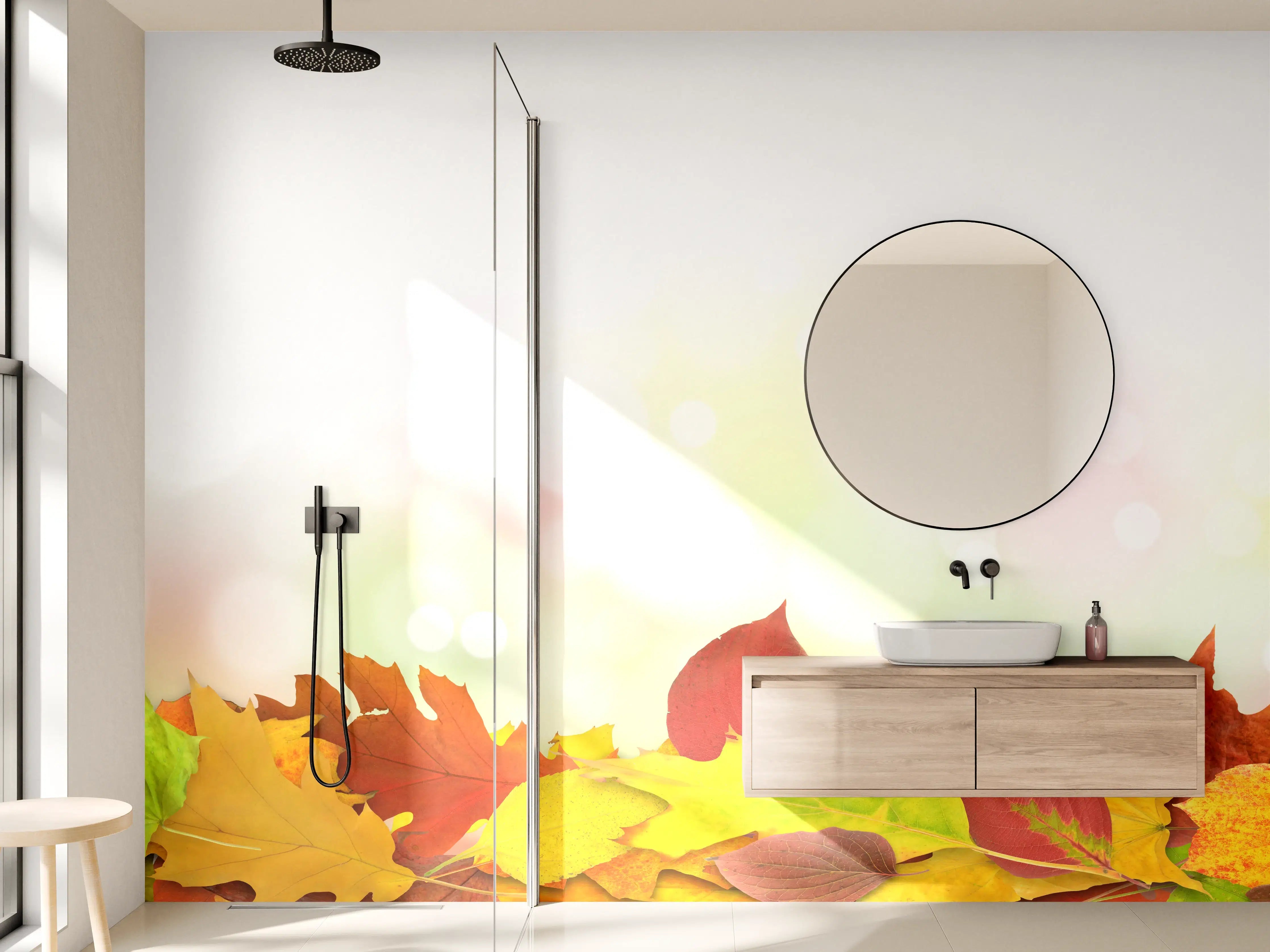 Wandverkleidung Bad - Herbst Fantasie