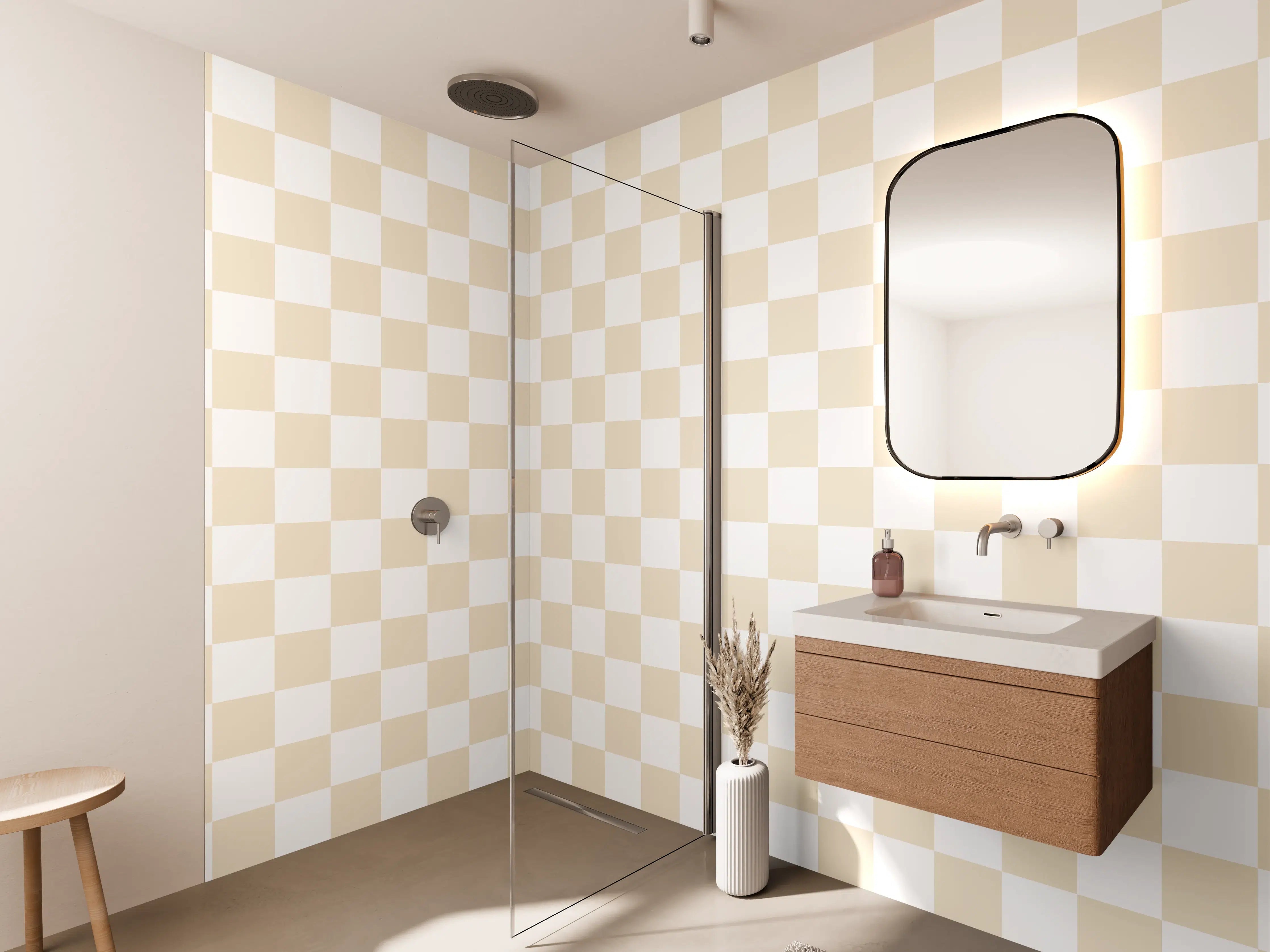 Wandverkleidung Bad - Himmel über Bergen mit Sonnenuntergang