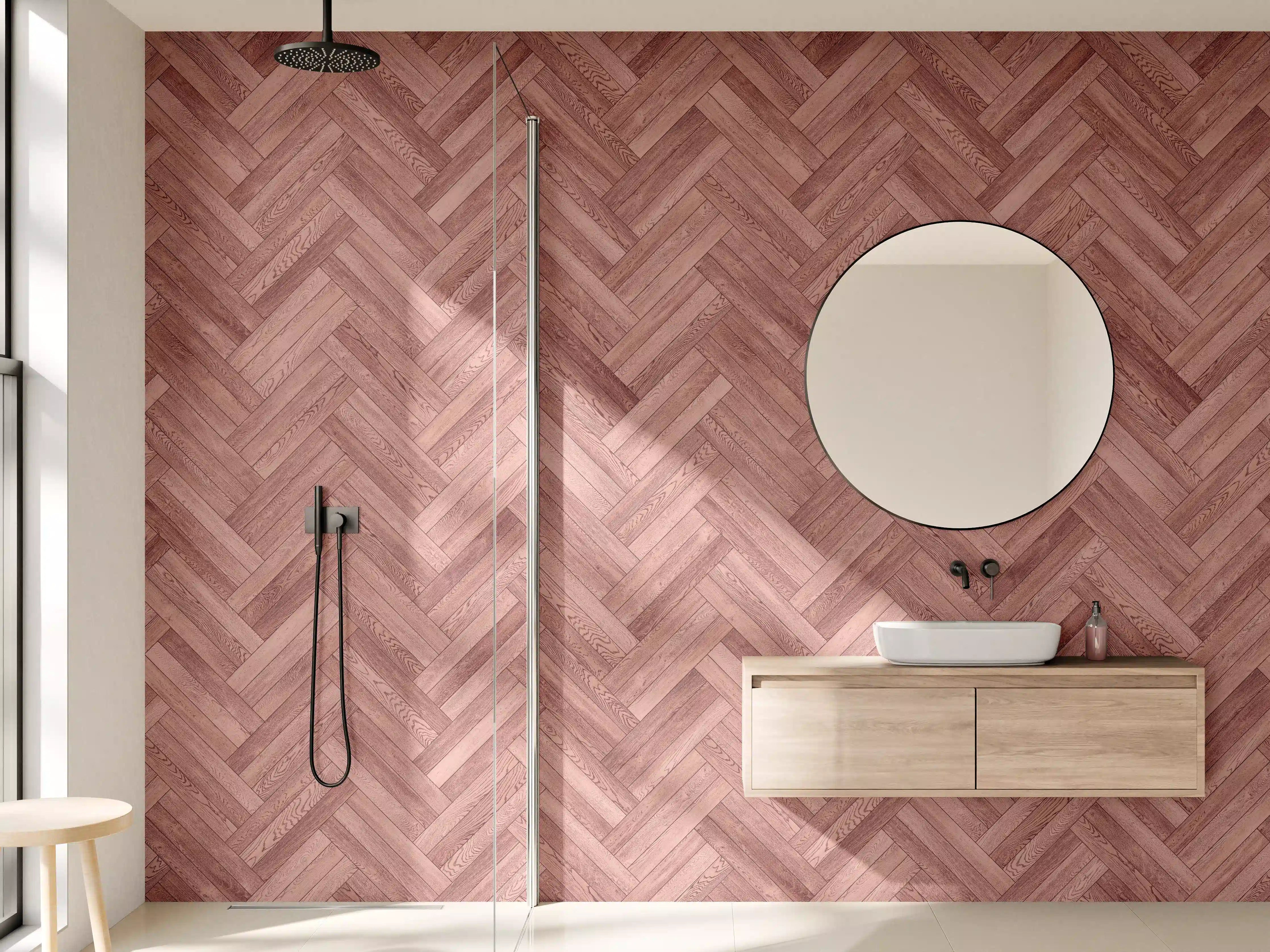 Wandverkleidung Bad - Hochwertige Holzoptik mit eleganten Mustern