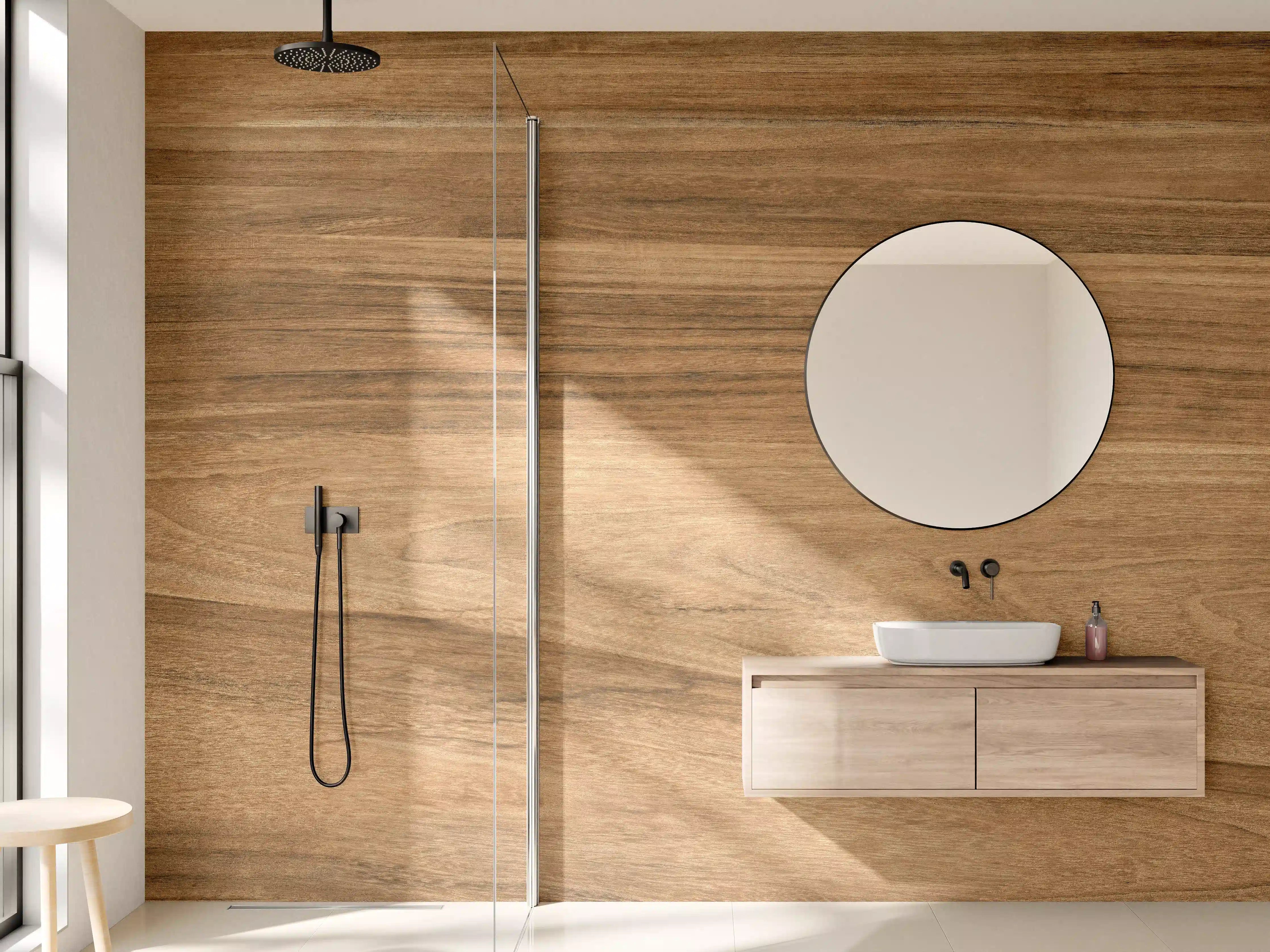 Wandverkleidung Bad - Holz-Natur Muster