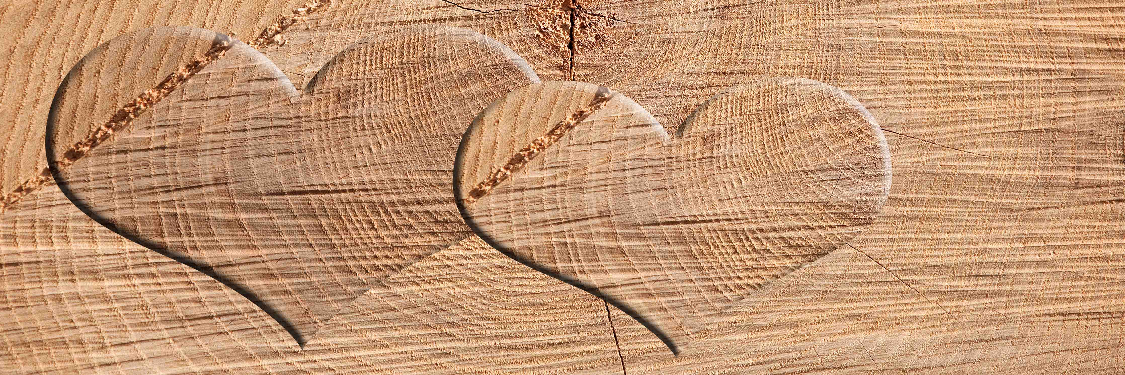 Wandverkleidung Bad-Holzherz mit Rissen