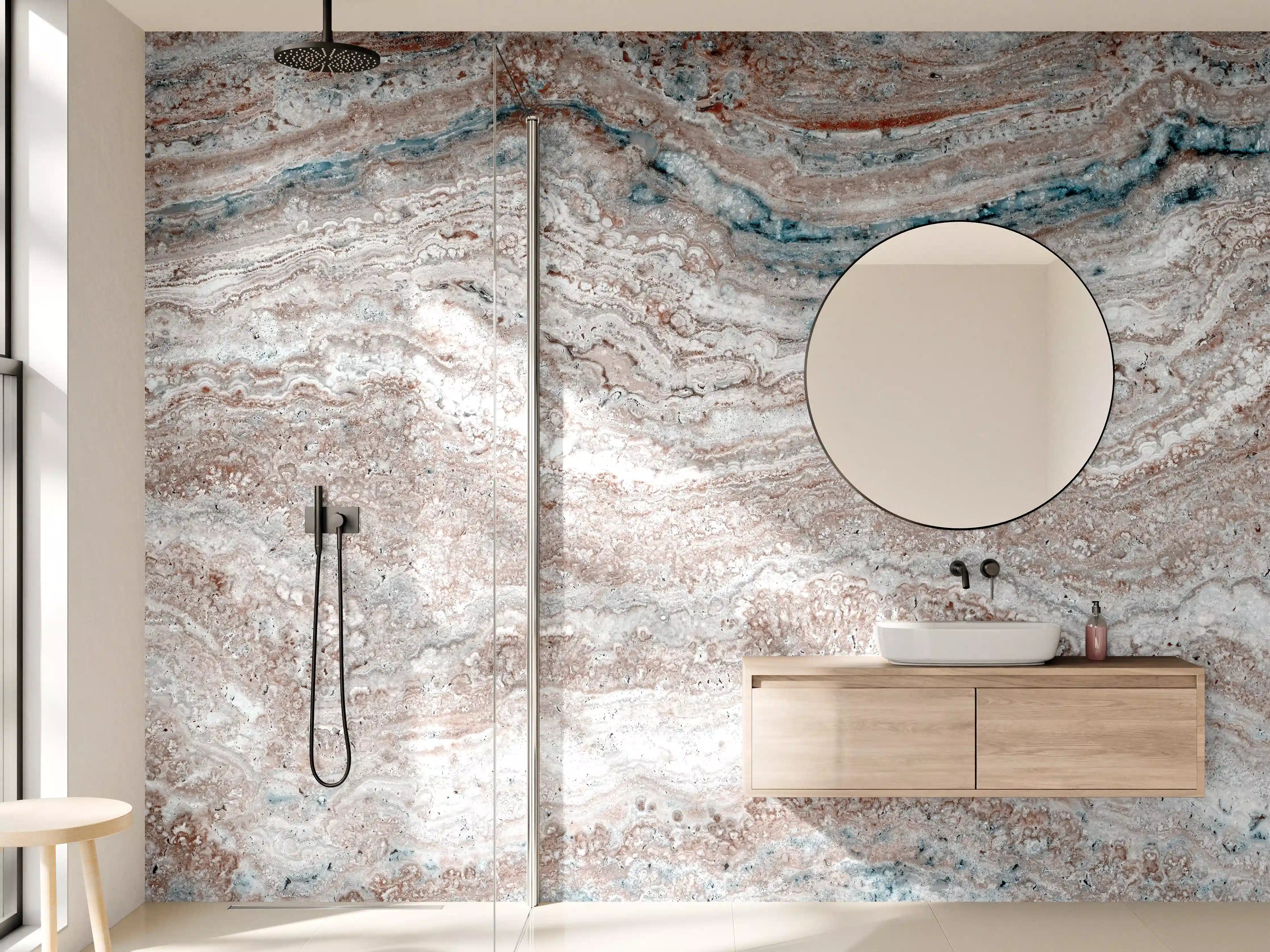 Wandverkleidung Bad - Italienischer Marmortextur