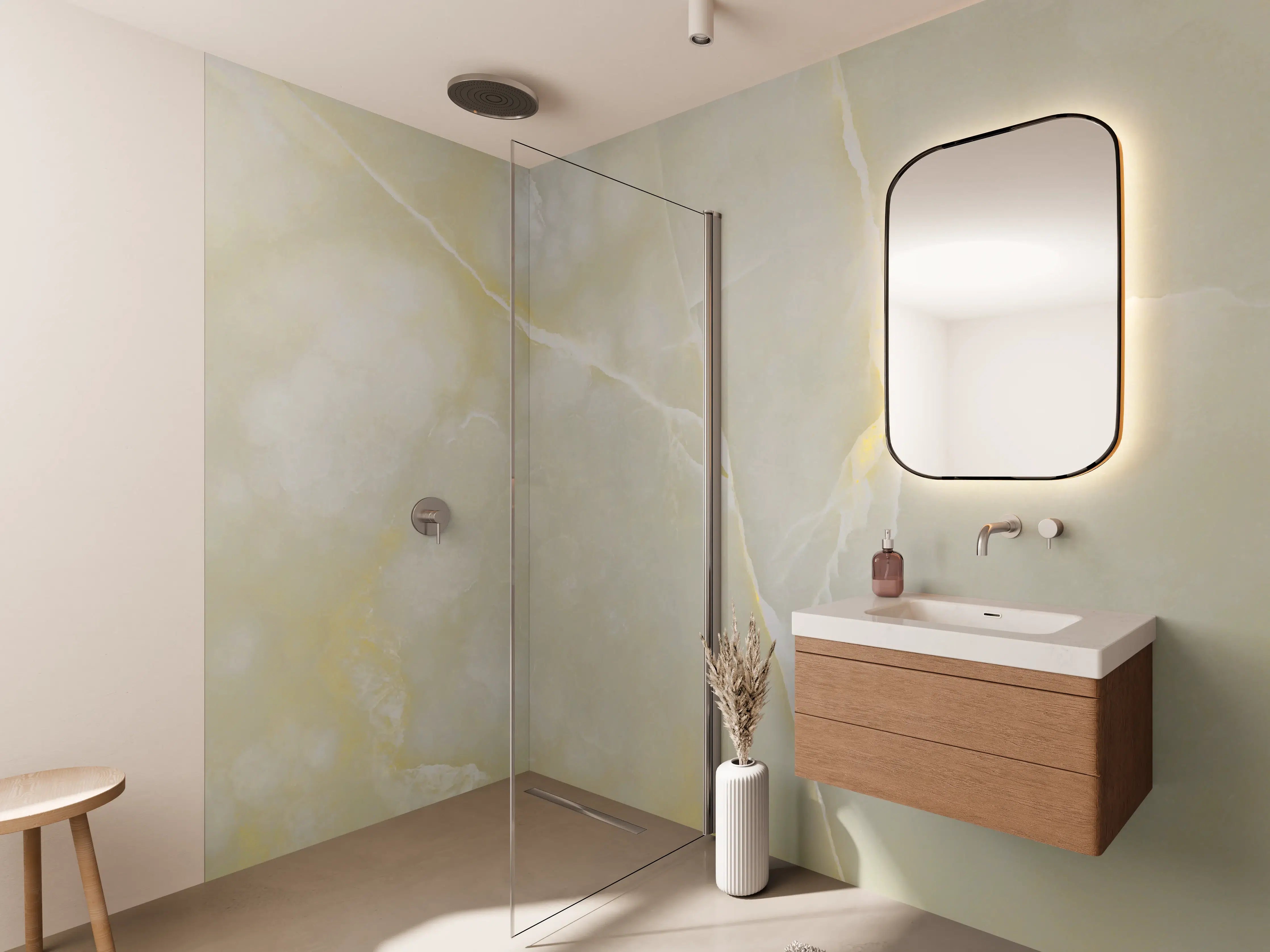 Wandverkleidung Bad - Italienischer bunter Beige breccia Marmor