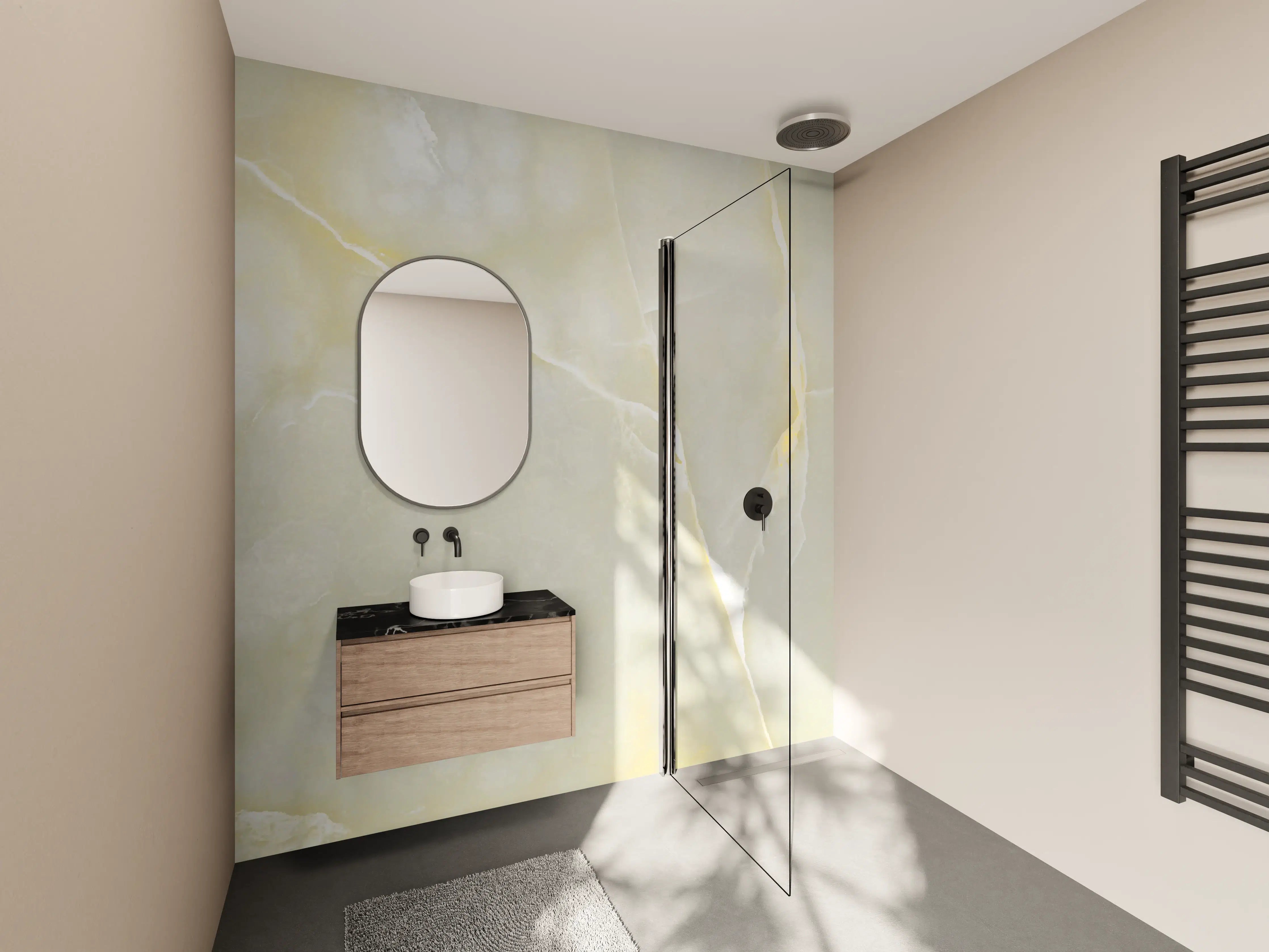 Wandverkleidung Bad - Italienischer bunter Beige breccia Marmor