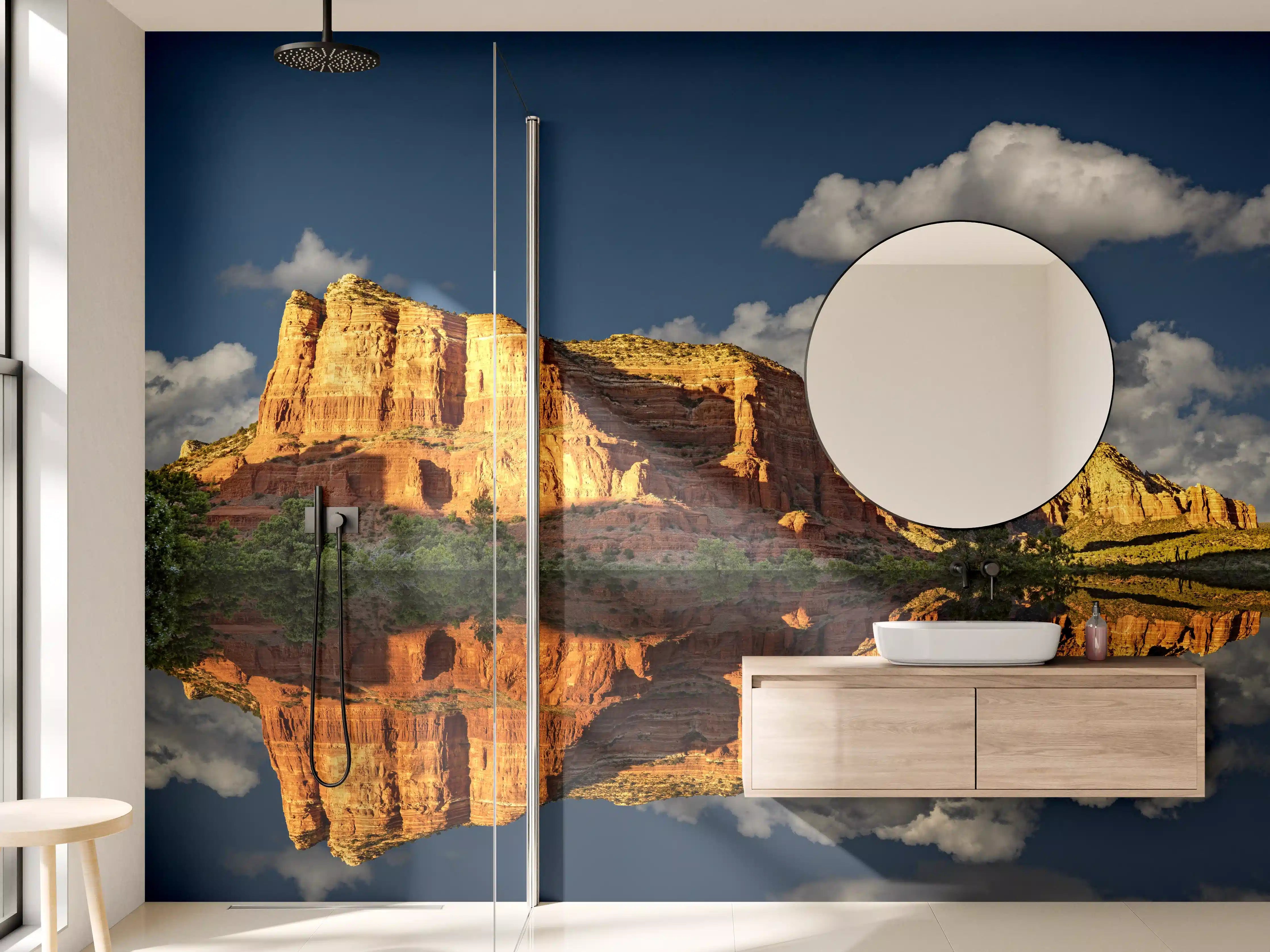 Wandverkleidung Bad - Jack's Canyon mit Wasser Reflektion