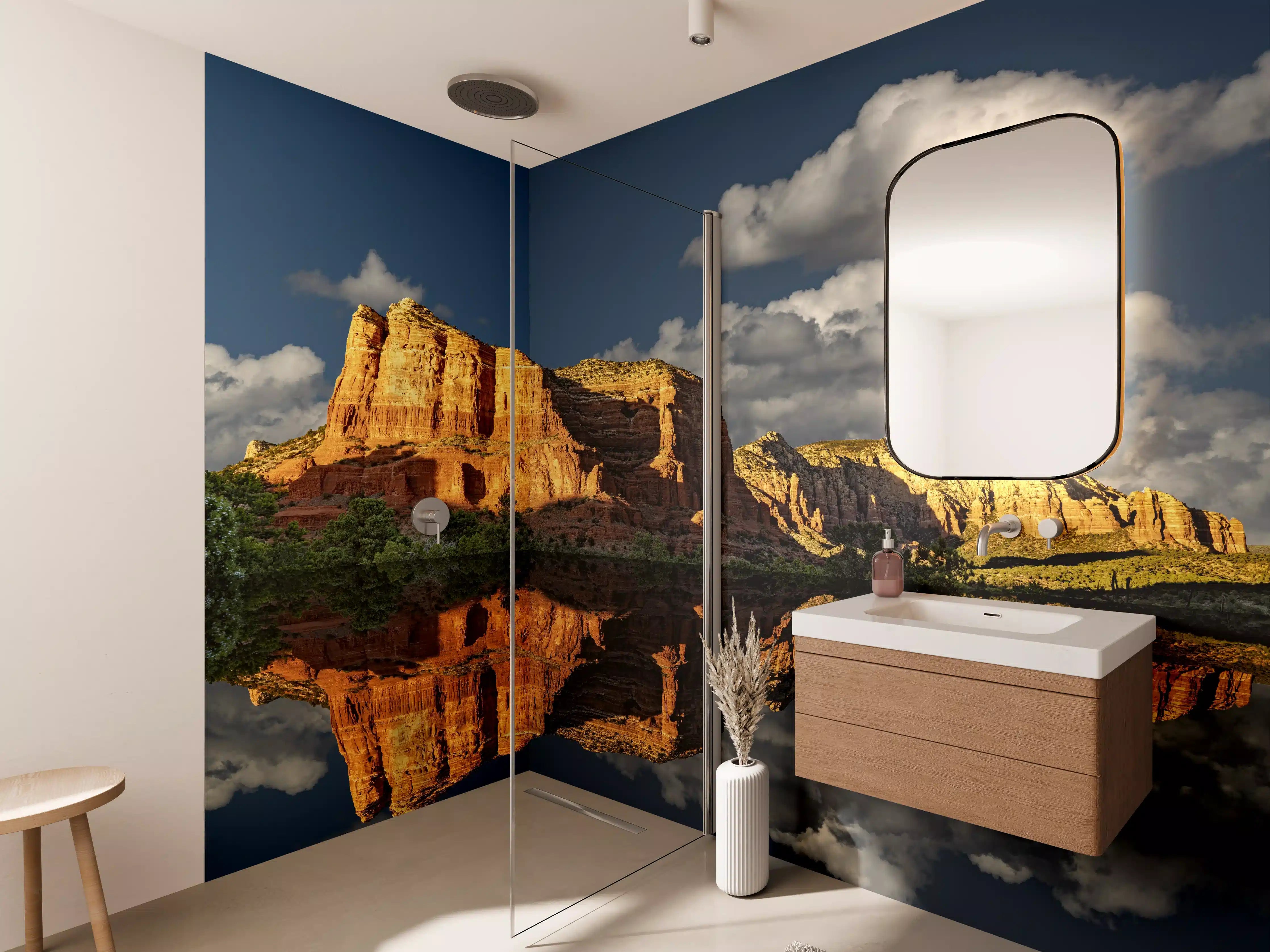 Wandverkleidung Bad - Jack's Canyon mit Wasser Reflektion