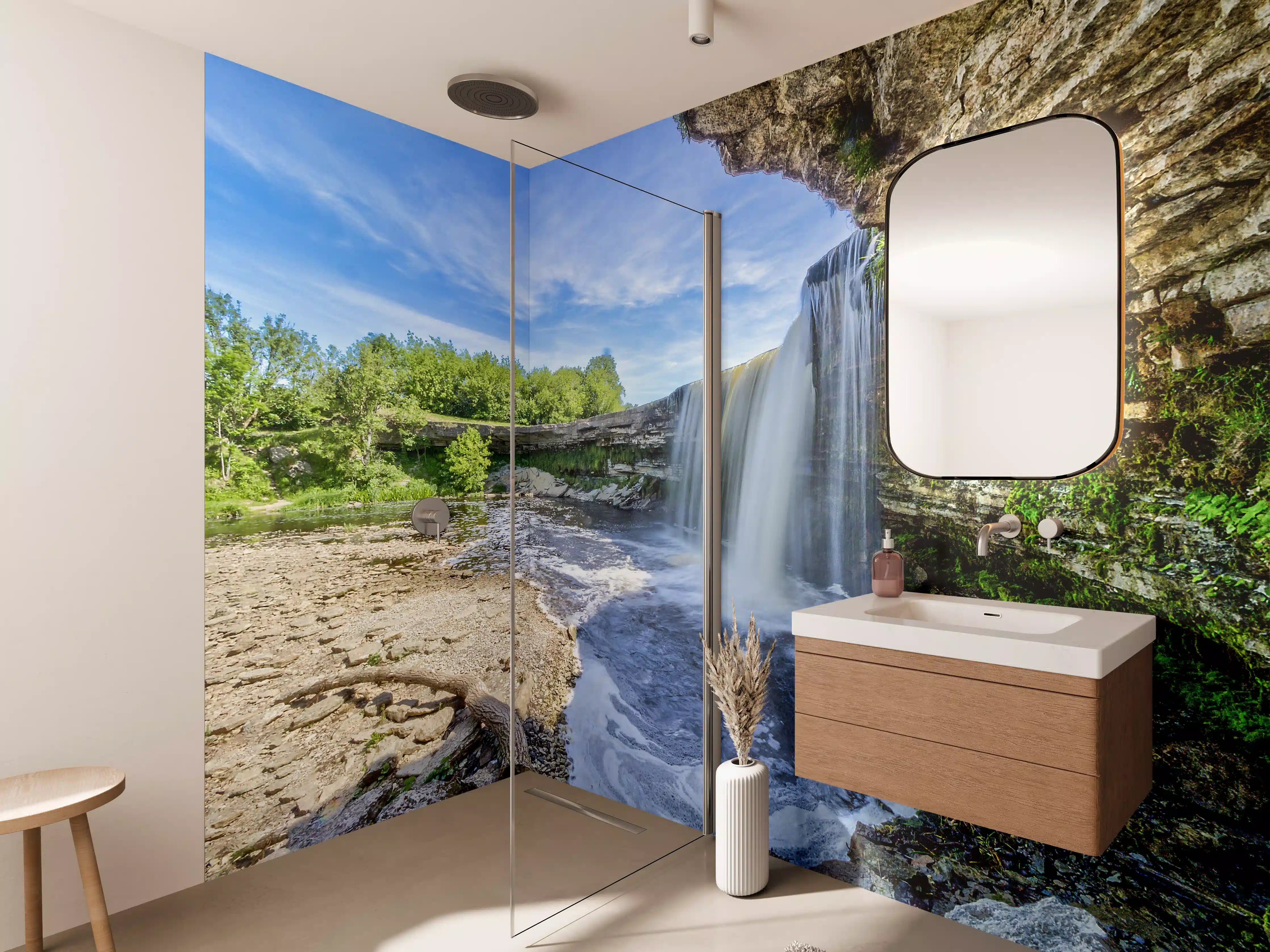Wandverkleidung Bad - Jagala Sommer Wasserfall