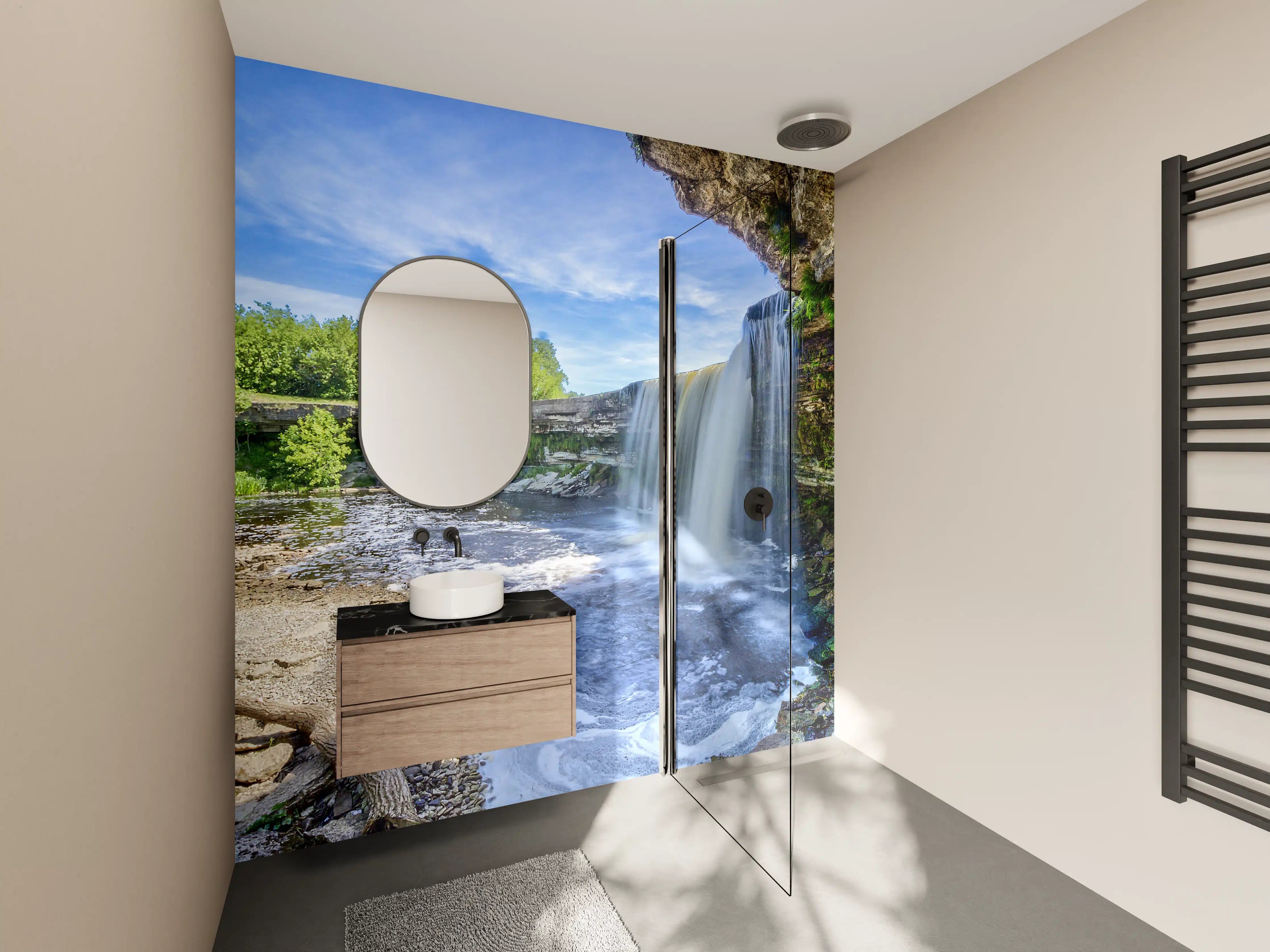 Wandverkleidung Bad - Jagala Sommer Wasserfall