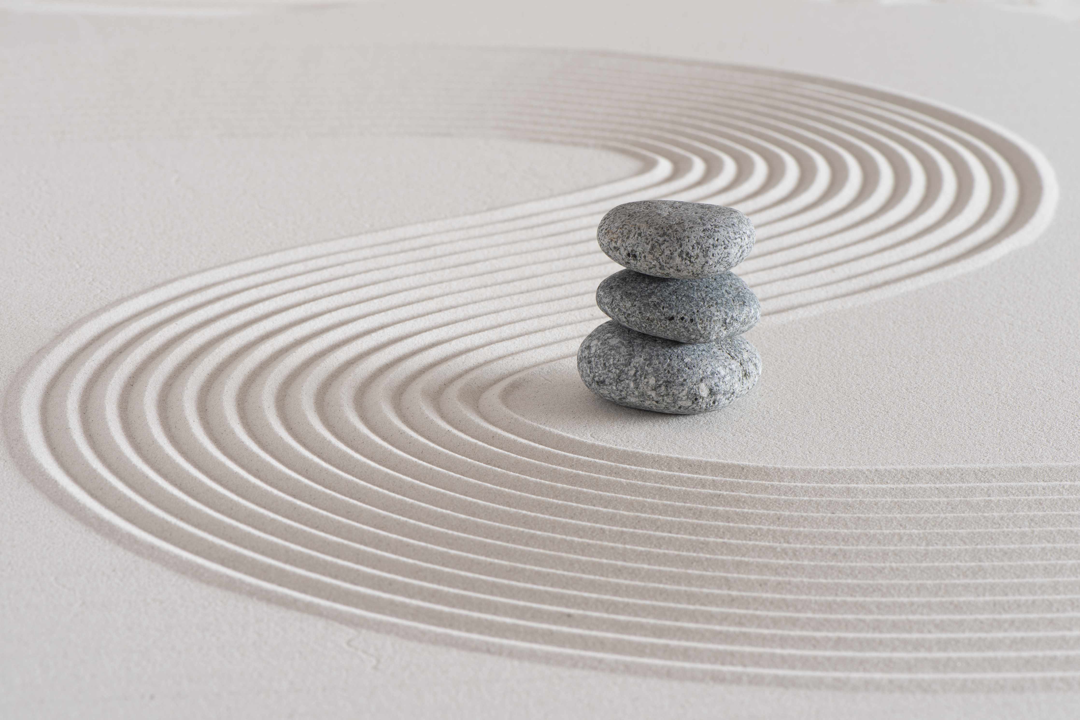 Wandverkleidung Bad-Japanischer Zen-Garten auf Sand